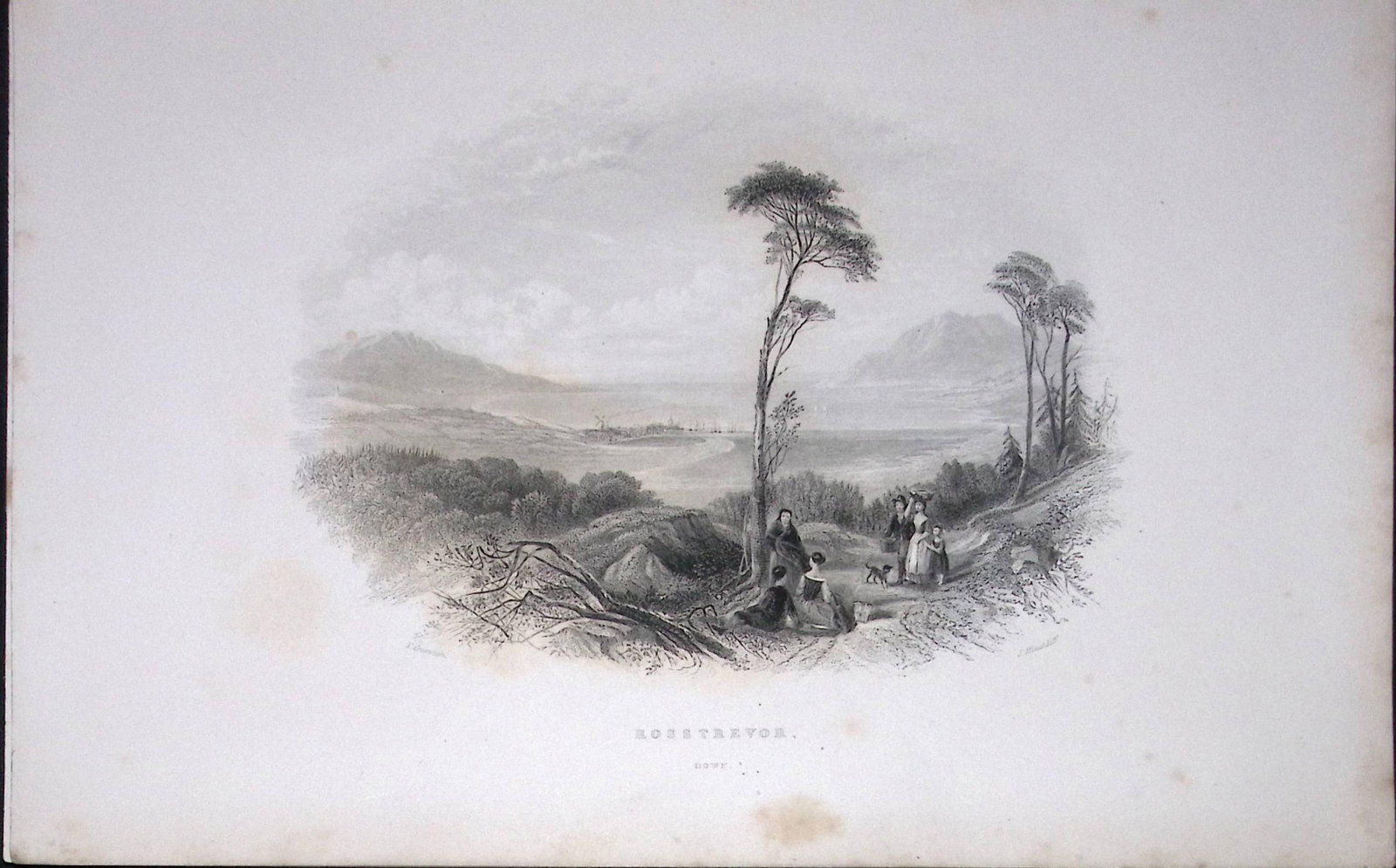 Ireland Rostrevor Co Down Antique 183 Years-Old Steel-Engraving-45: Title: Ireland Rostrevor Co Down Antique 183 Years-Old Steel-Engraving-45 Description: The Scenery and Antiquities of Ireland, Illustrations by WH Barlett. And published in 1843 During th