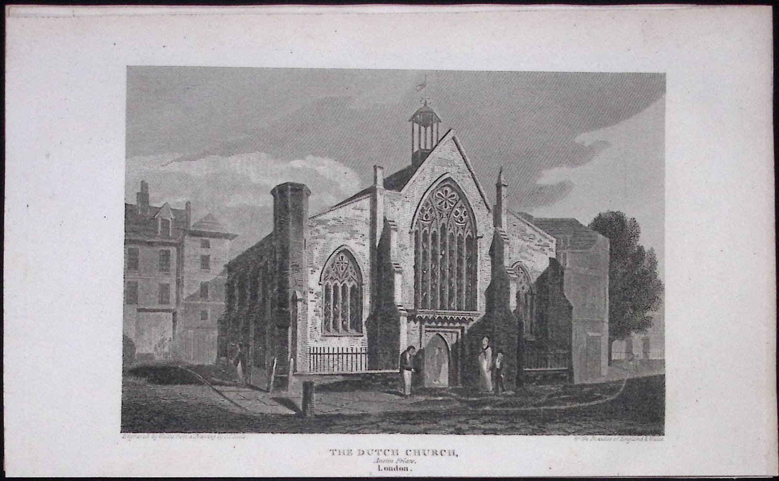 London City The Dutch Church Antique 200 Years-Old Steel-Engraving-121: Title: London City The Dutch Church Antique 200 Years-Old Steel-Engraving-121 Description: This London Georgian Antique Print Was Removed from a First Edition of. The Beauties of England and Wa