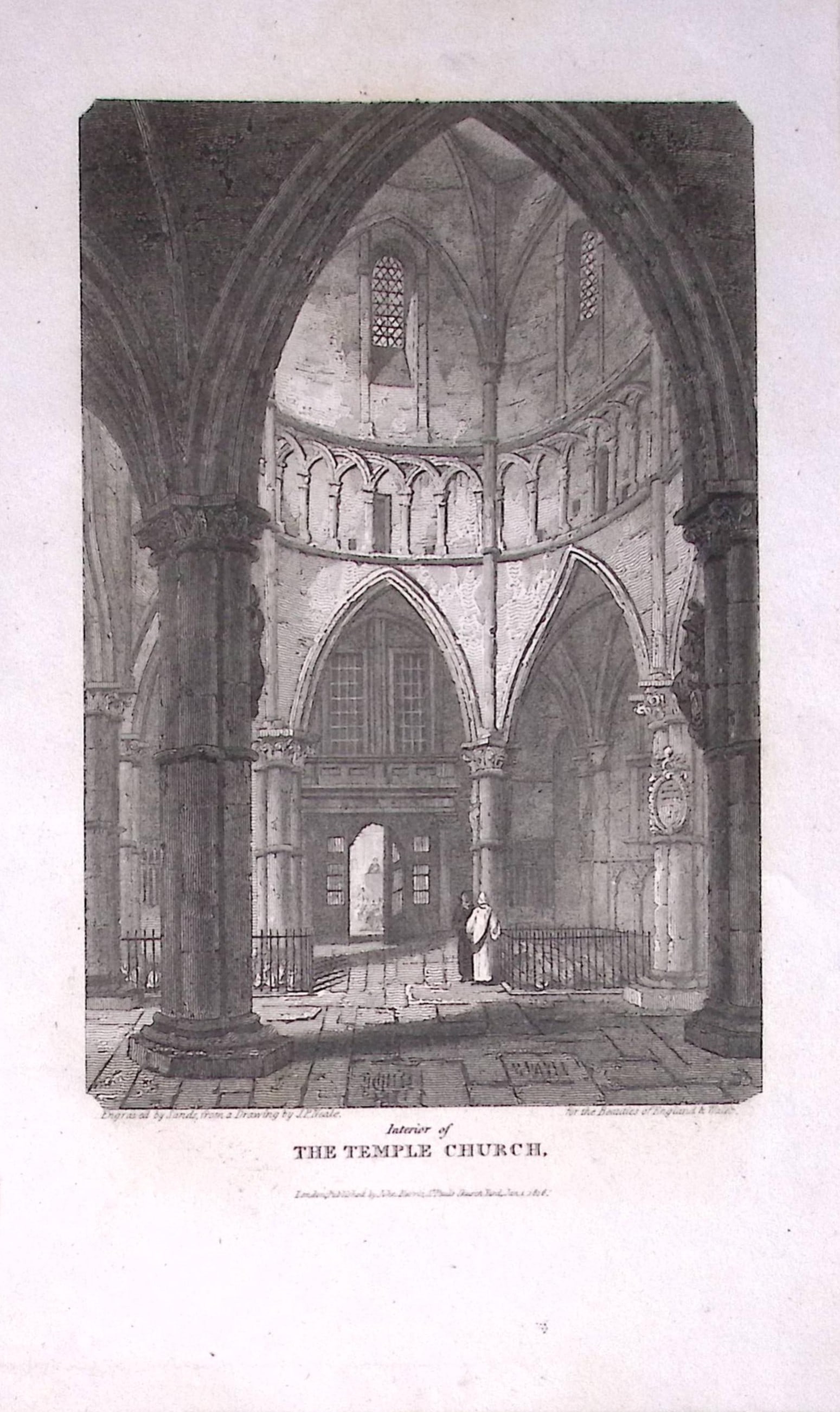 Temple Church Fleet Street London Antique 200 Years-Old Steel-Engraving-259: Title: Temple Church Fleet Street London Antique 200 Years-Old Steel-Engraving-259 Description: This London Georgian Antique Print Was Removed from a First Edition of. The Beauties of England a
