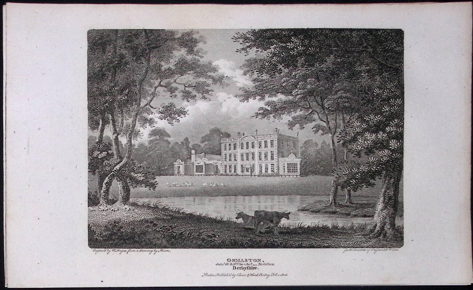 Osmaston Derbyshire Antique 223 Years-Old Georgian Steel-Engraving-299 (1 of 1)