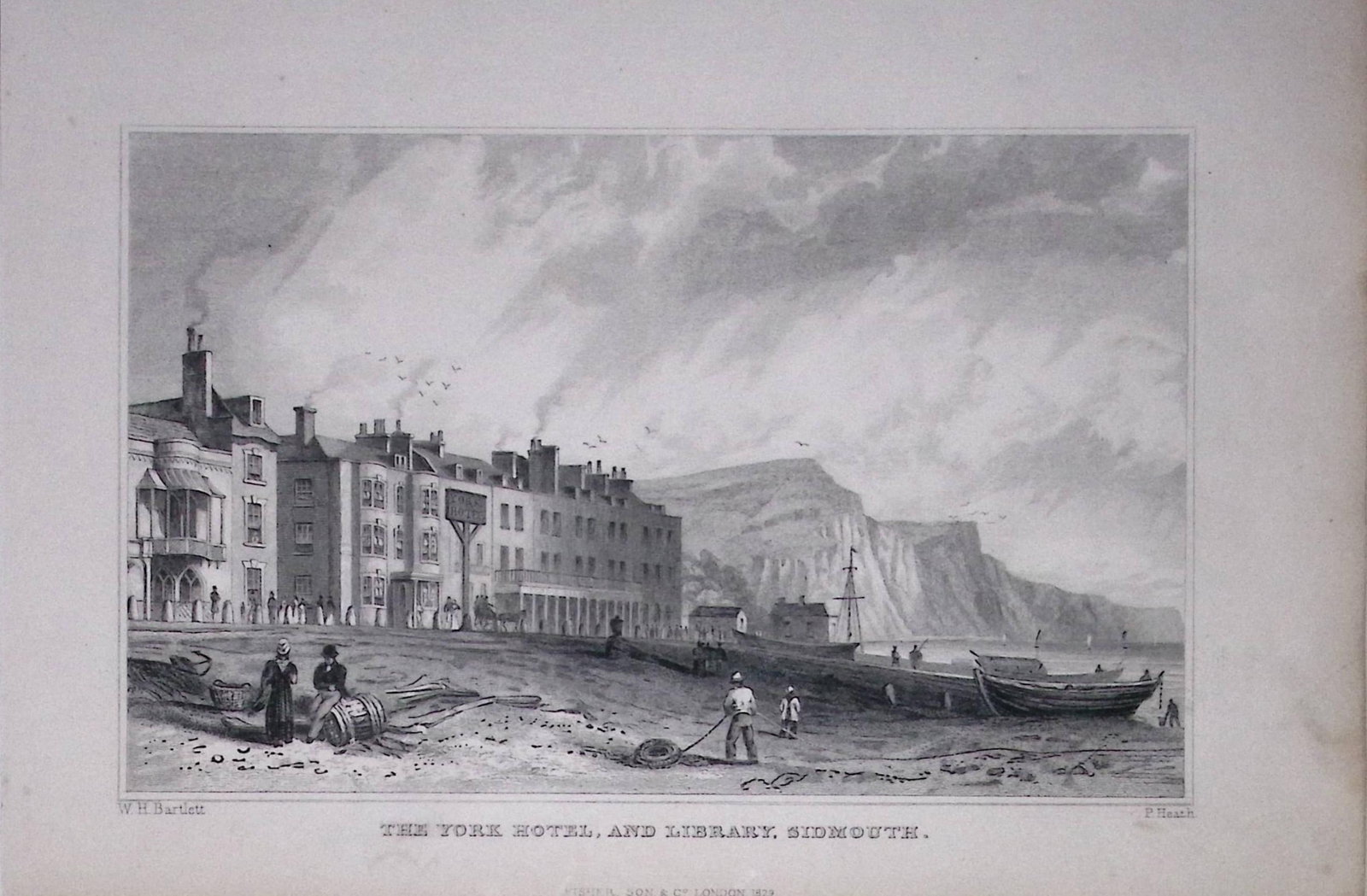Sidmouth View Beach & Rocks Devonshire Antique 193 Years-Old Steel-Engraving-52: Title: Sidmouth View Beach & Rocks Devonshire Antique 193 Years-Old Steel-Engraving-52 Description: This Antique Steel Engraving Was Removed from a 193-Year-Old Edition of. Devon and Cornwall