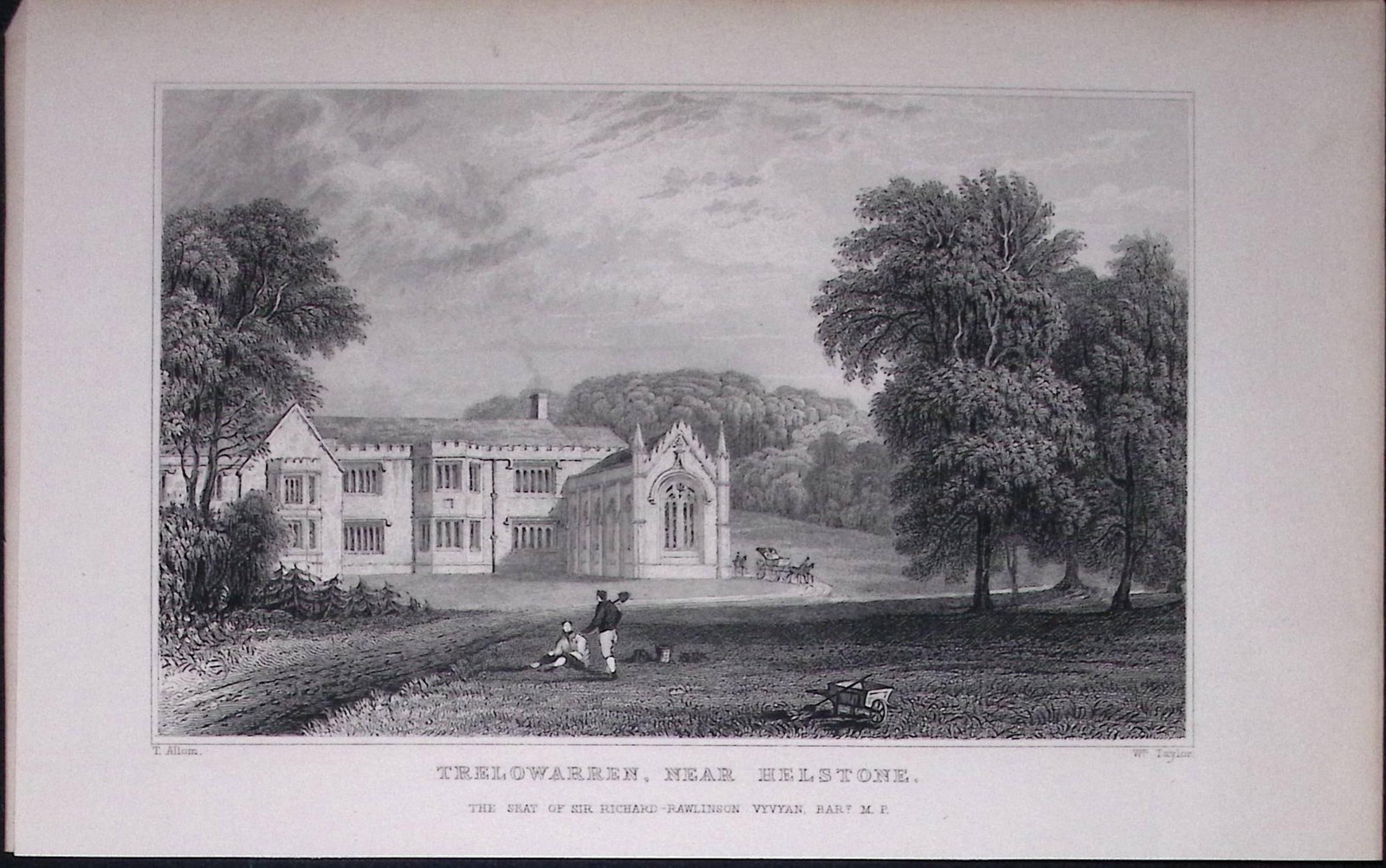 Cornwall Helstone Trelowarren Antique 193 Years-Old Steel-Engraving-19: Title: Cornwall Helstone Trelowarren Antique 193 Years-Old Steel-Engraving-19 Description: This Antique Steel Engraving Was Removed from a 193-Year-Old Edition of. Devon and Cornwall Illustrate