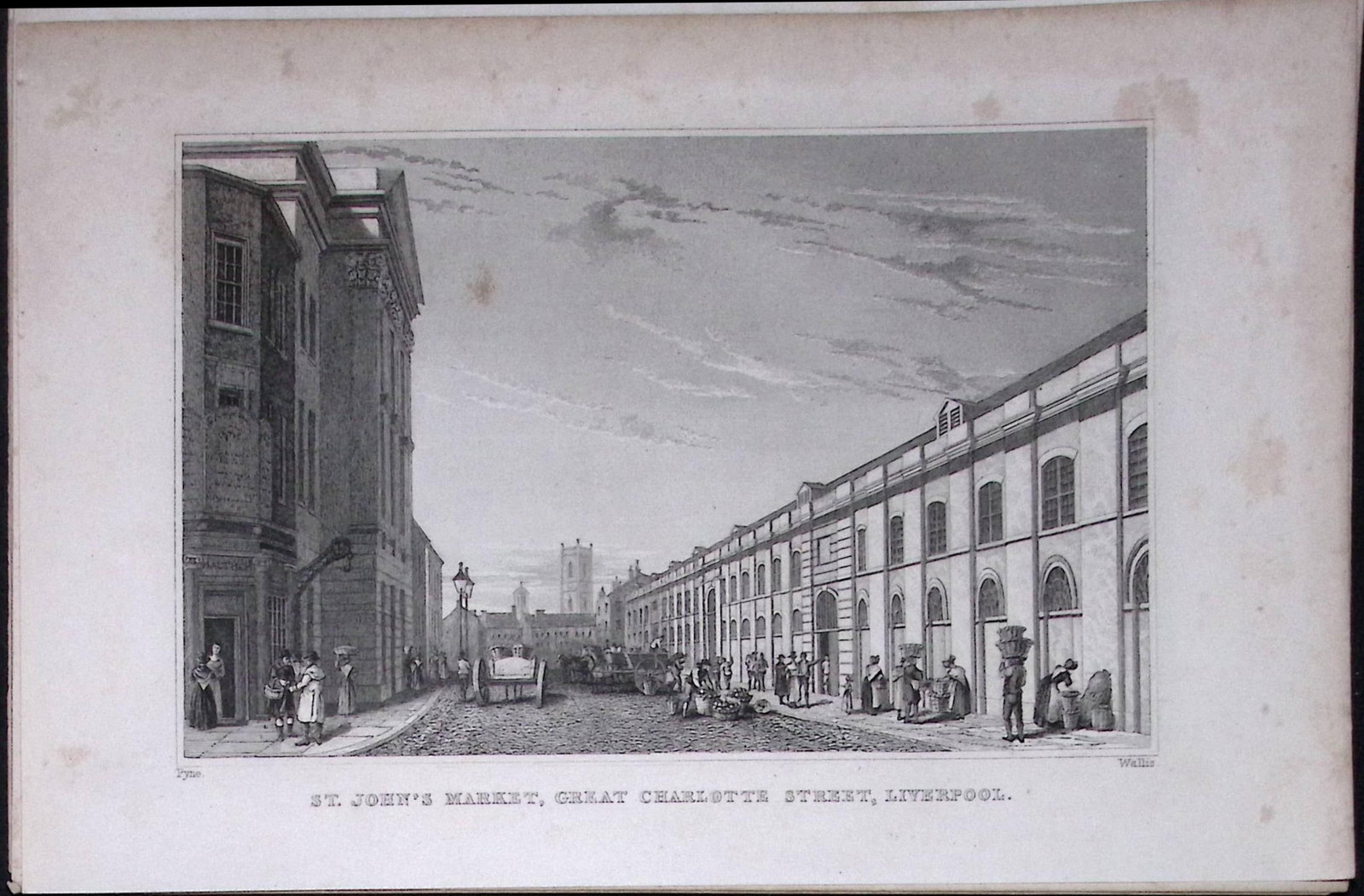 Liverpool St Johns Market Antique 195 Years-Old Steel-Engraving-6: Title: Liverpool St Johns Market Antique 195 Years-Old Steel-Engraving-6 Description: This Antique Steel Engraving Was Removed from a 195-Year-Old Edition of. Lancashire Illustrated in a Series of