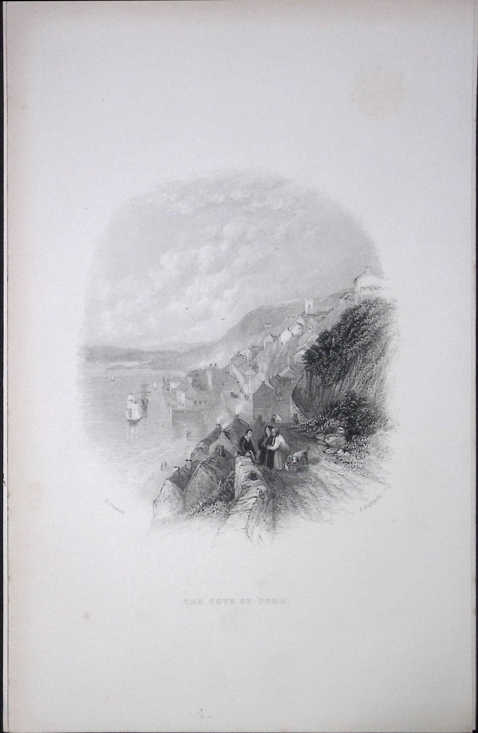 Ireland View of The Cove of Cork Antique 183 Years-Old Steel-Engraving-7 (1 of 1)