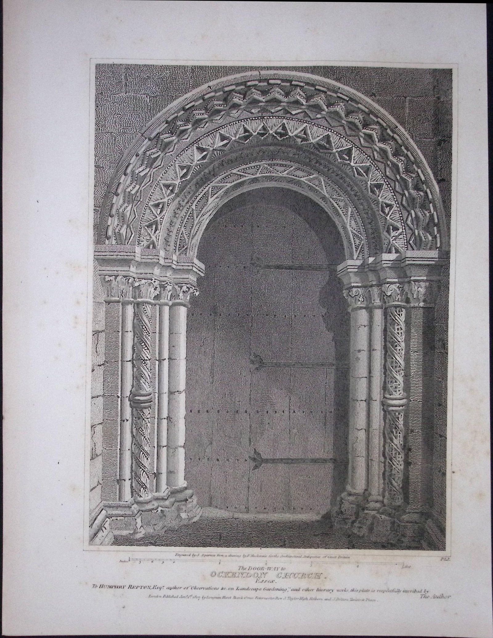 Ockendon Church Essex 190 Years-Old Rare John Britton Antique Steel Engraving-56. (1 of 2)