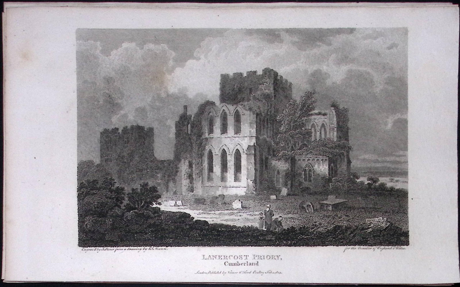 Cumbria Lanercost Priory Antique 223 Years-Old Steel-Engraving-125: Title: Cumbria Lanercost Priory Antique 223 Years-Old Steel-Engraving-125 Description: This Cumbria Georgian Antique Print Was Removed from a First Edition of. The Beauties of England and Wales