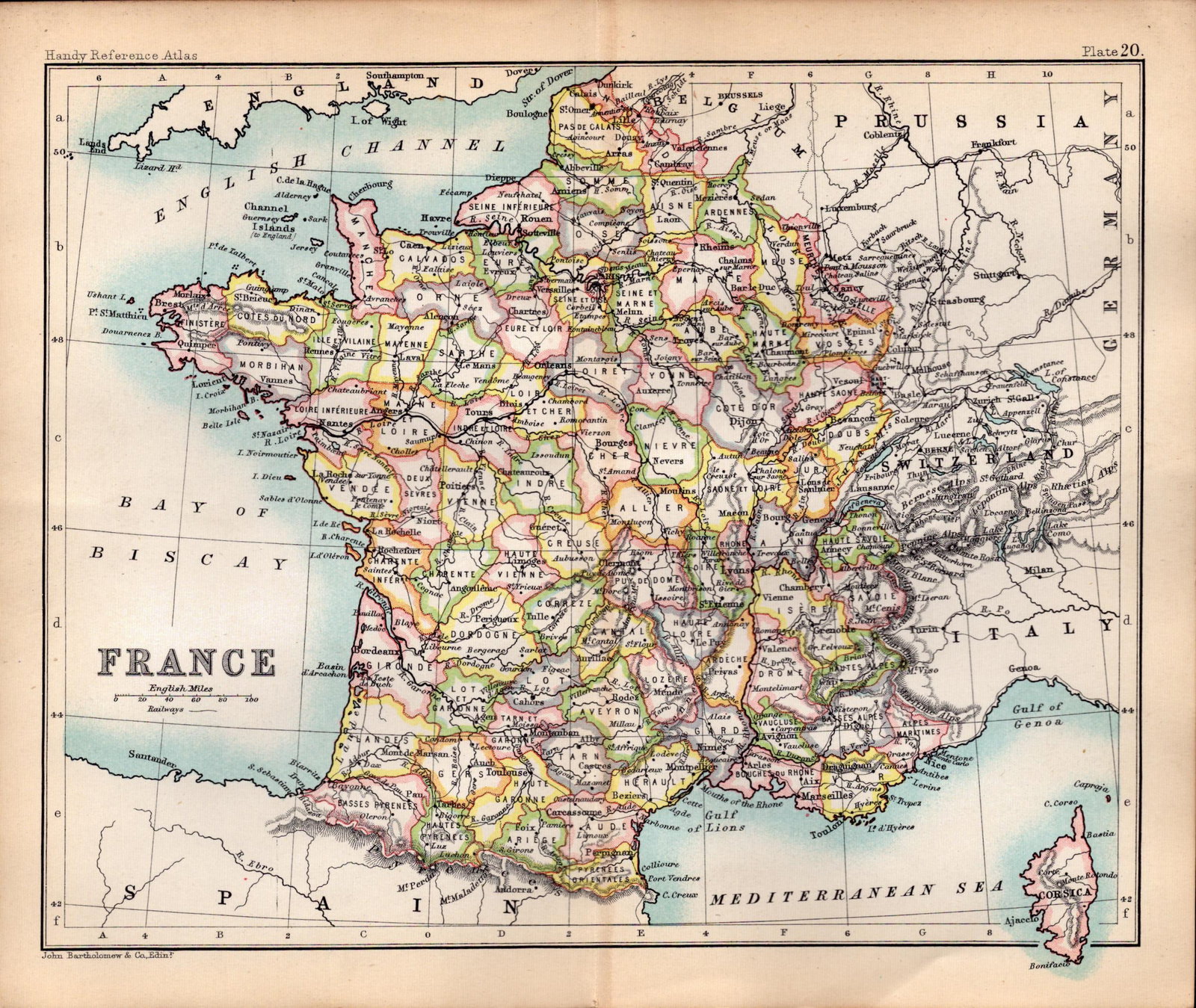 France Versailles St Denis Etc Double Sided Antique 1896 Map.: Title: France Versailles St Denis Etc Double Sided Antique 1896 Map. Description: This Antique Double-Sided Map Has Been Removed From an. 1896 Edition Handy Reference Atlas by J. G. Bartholomew.