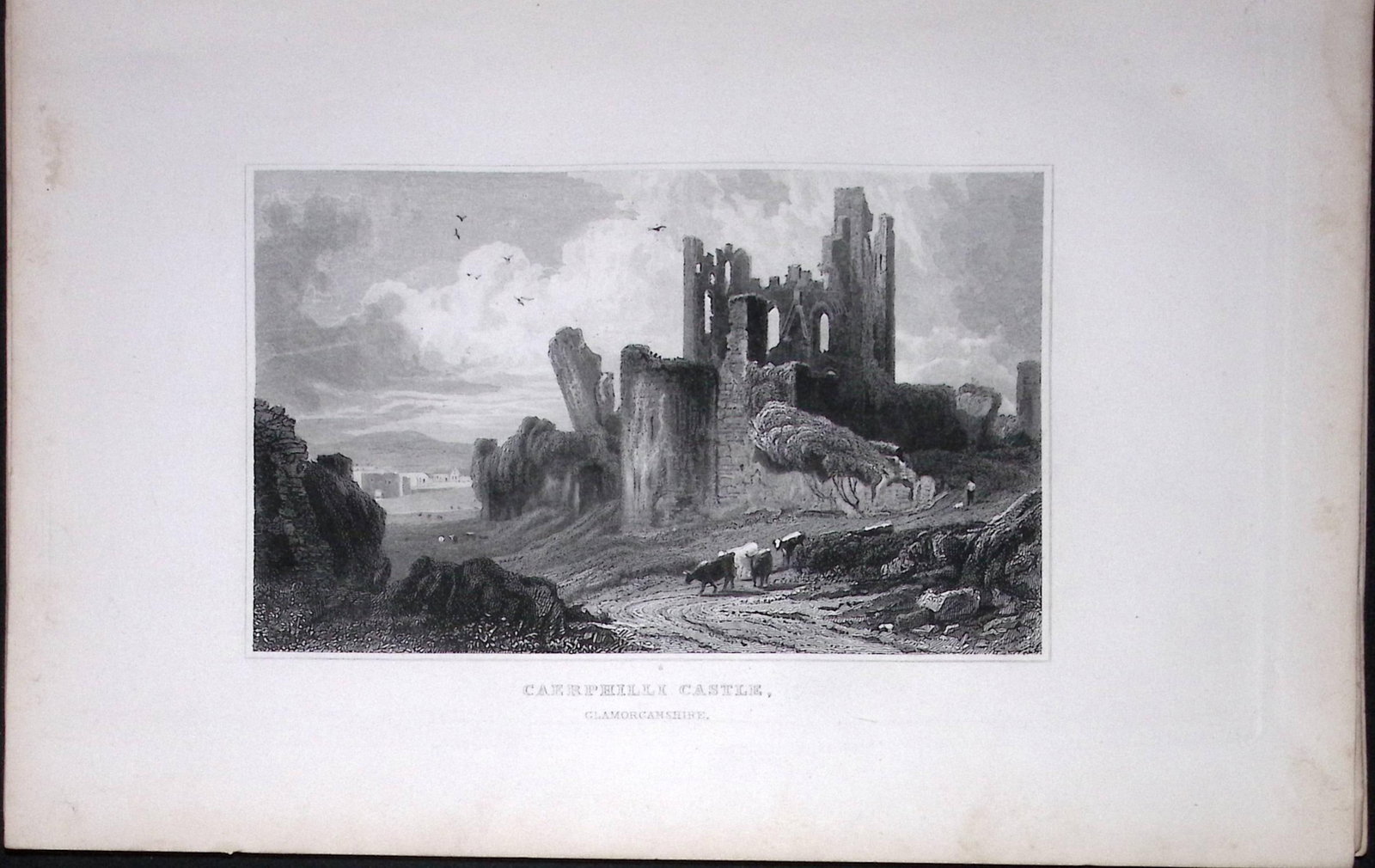 Wales Caerphilly Castle Glamorganshire Antique 166-Year-Old Steel Engraving-54: Title: Wales Caerphilly Castle Glamorganshire Antique 166-Year-Old Steel Engraving-54 Description: Wales Caerphilly Castle Glamorganshire Antique 166-Year-Old Steel Engraving-54 This Antique St