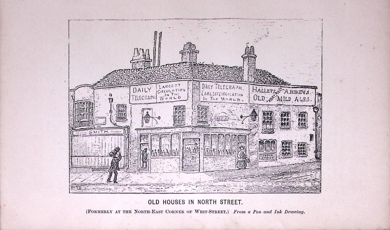 Brighton Old Houses in North Street Antique 134-Year-Old Print-26-TR: Title: Brighton Old Houses in North Street Antique 134-Year-Old Print-26-TR Description: This Print Has Been Removed from an Antique Edition of. Peep in The Past Brighton in The Olden Time by J