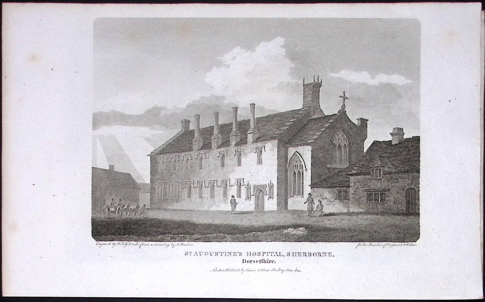St Augustine’s Hospital Sherborne Dorset Antique 223 Years-Old Georgian Steel-Engraving-182 (1 of 2)