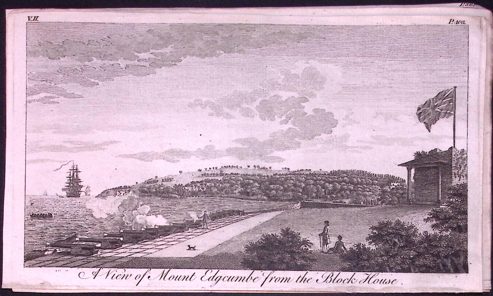 Mount Edgcumbe-Cornwall Rare 1776 Georgian Copper Antique Engraving -51 (1 of 2)