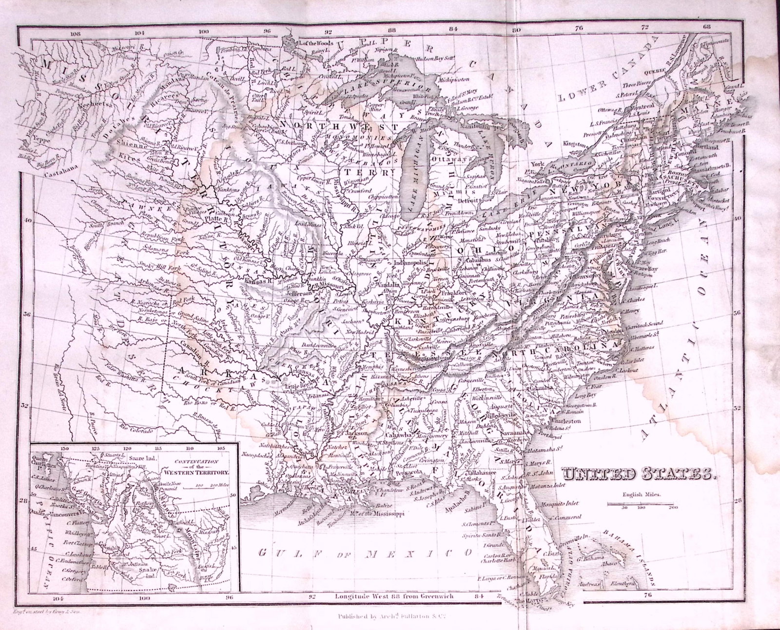 The United States Detailed Antique 179-Year-Old Engraved Map-29-TR (1 of 2)