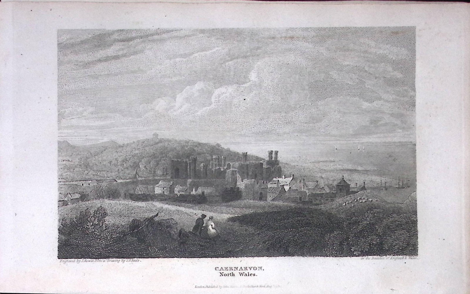 Caernarfon Town Wales Antique 213 Years-Old Georgian Steel-Engraving-189: Title: Caernarfon Town Wales Antique 213 Years-Old Georgian Steel-Engraving-189 Description: This North Wales Georgian Antique Print Was Removed from a First Edition of. The Beauties of England