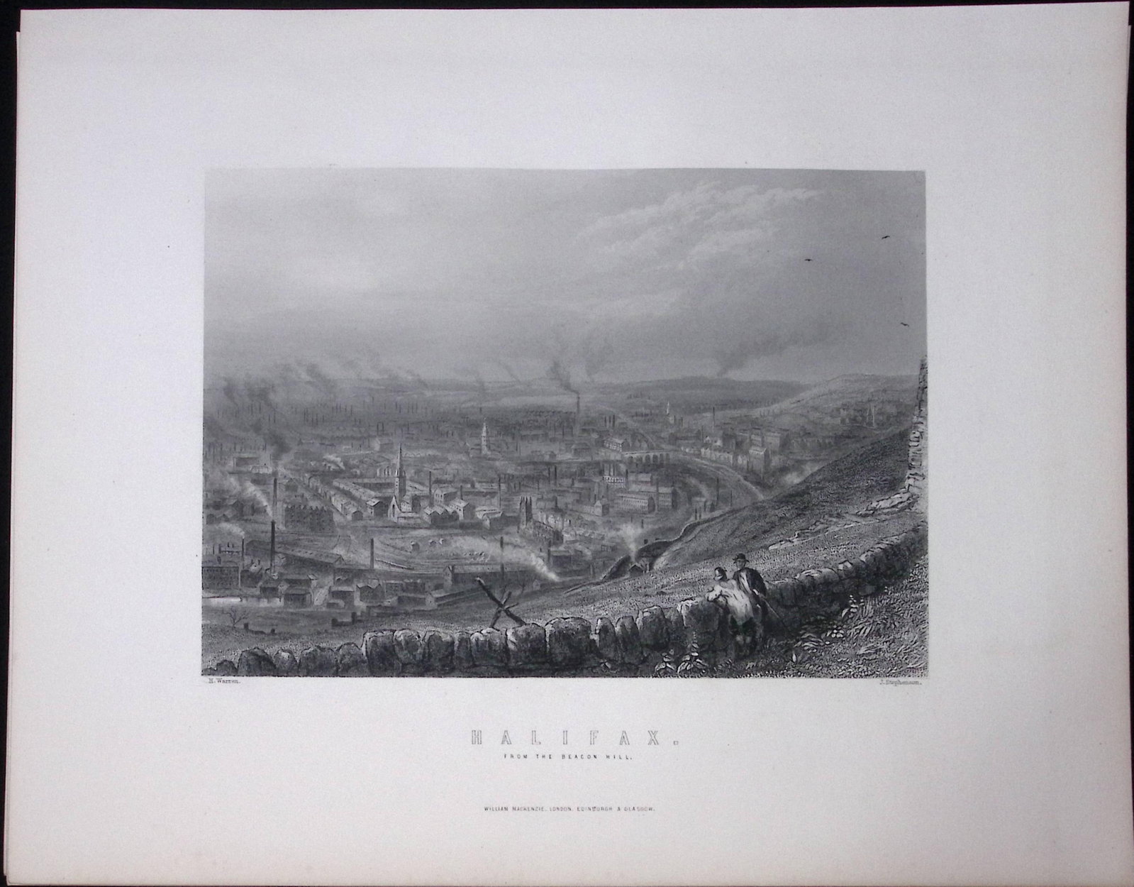 Yorkshire View of The Town of Halifax Victorian Antique 150 Years-Old Engraving-3: Title: Yorkshire View of The Town of Halifax Victorian Antique 150 Years-Old Engraving-3 Description: This Antique Print Was Removed from an Edition of. Yorkshire Past and Present by Thomas Baines