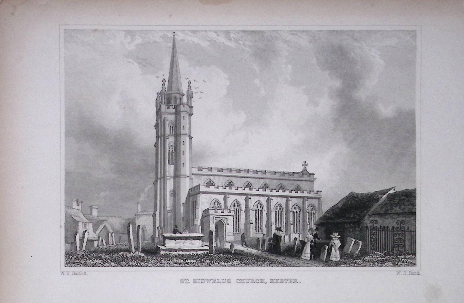 Exeter St Sidwell’s Church Devonshire Antique 193 Years-Old Steel-Engraving-48 (1 of 1)