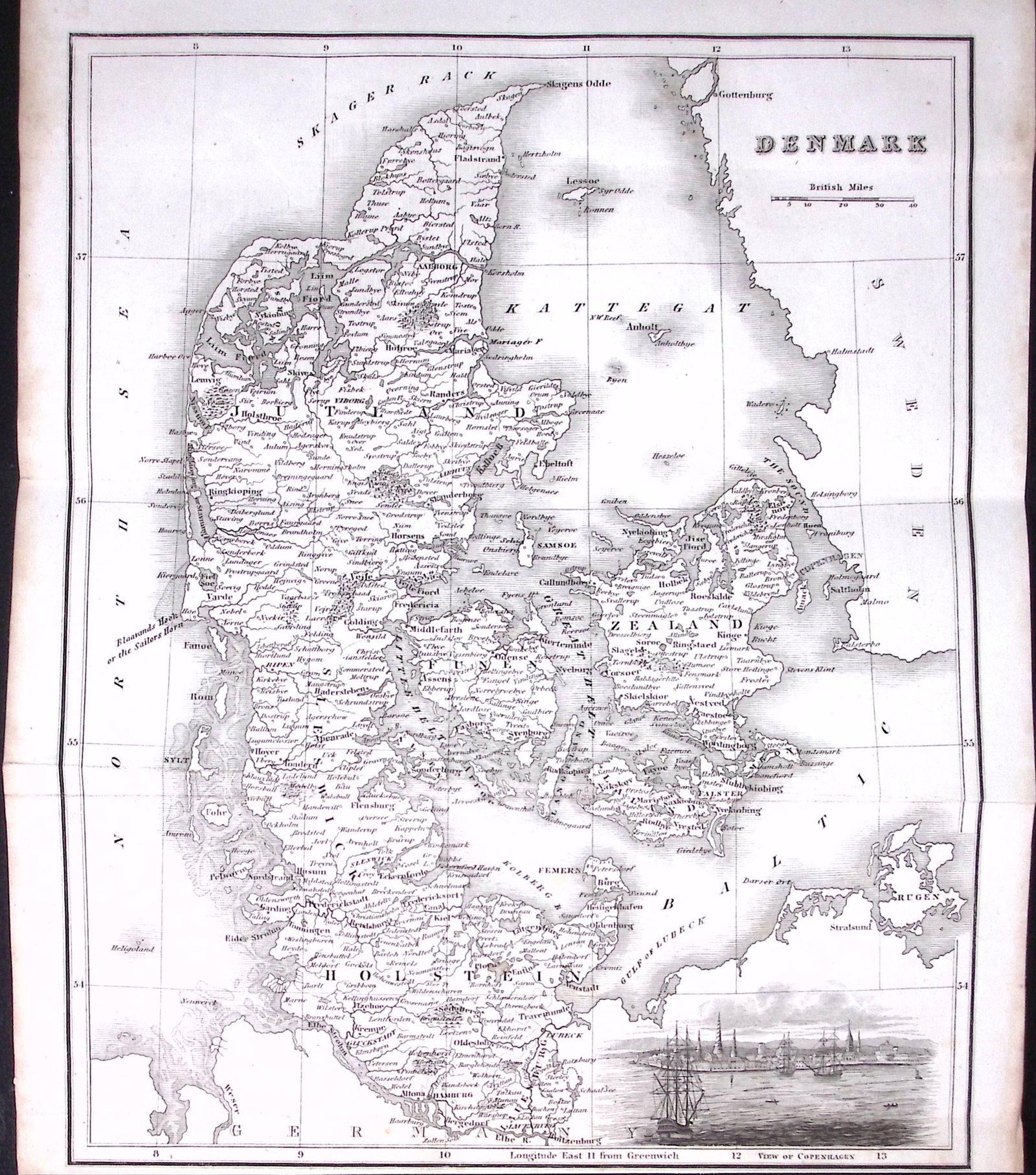 Denmark Detailed Antique 179-Year-Old Engraved Map-11-TR: Title: Denmark Detailed Antique 179-Year-Old Engraved Map-11-TR Description: This Antique Map was Removed from an Edition of. System of Geography By James Bell and Was Published By A Fullarton