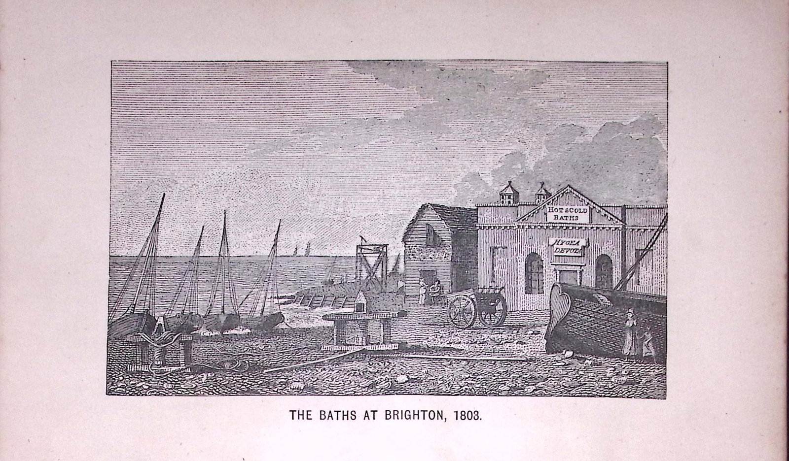 Brighton The Baths (1803) Antique 134-Year-Old Print-20-TR (1 of 2)