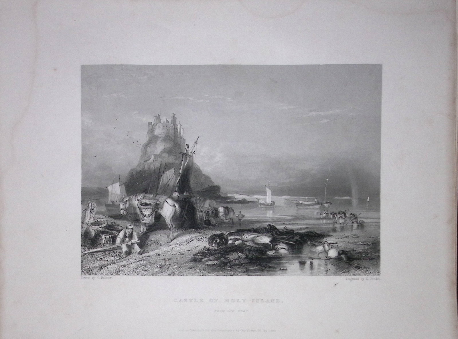 Holy Island Castle Northumberland WH Bartlett 1842 Antique Steel Engraving-217: Title: Holy Island Castle Northumberland WH Bartlett 1842 Antique Steel Engraving-217 Description: This Steel Engraved Print Has Been Removed from an Antique 1842 Edition of. Finden’s The