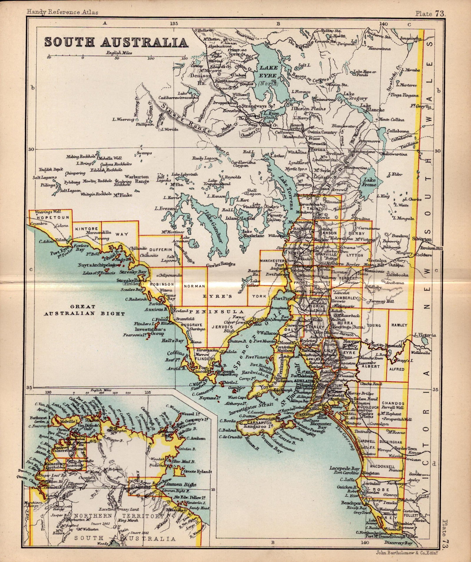 South Australia Double Sided Antique 1896 Detailed Coloured Map. (1 of 3)