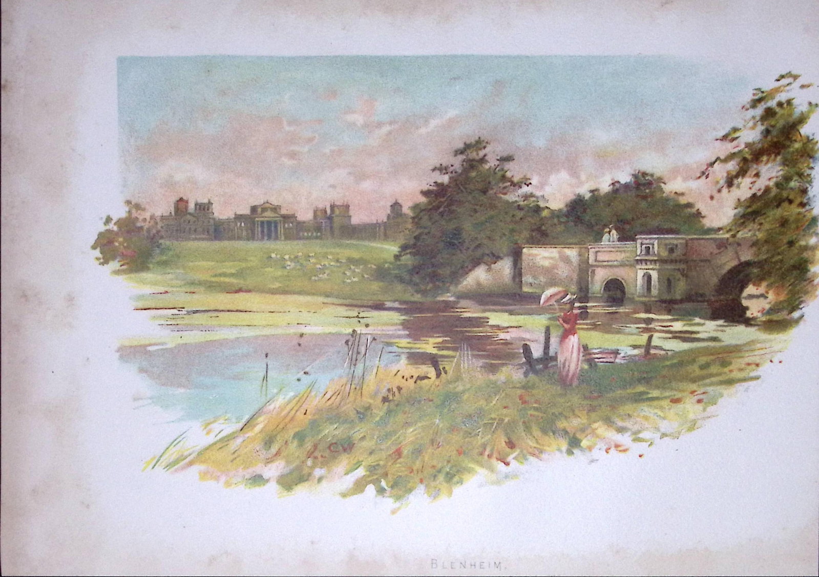 Blenheim Palace Antique Coloured Chromolithograph 14-TR: Title: Blenheim Palace Antique Coloured Chromolithograph 14-TR Description: This Antique Chromolithograph Has Been Removed from an Edition of. Cassells History of England Published by AW Cowan