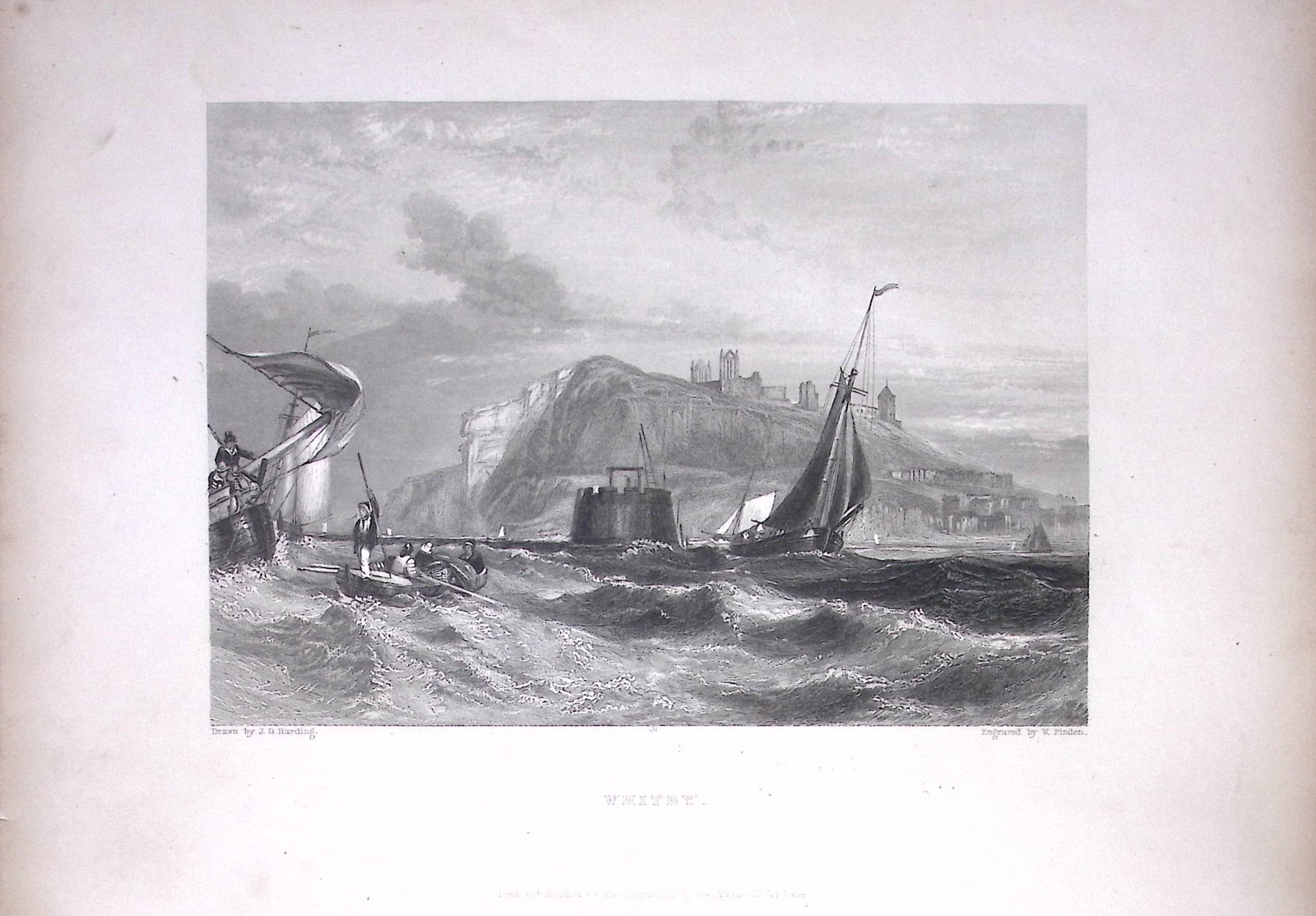 Whitby Castle From The Sea Yorkshire WH Bartlett 1842 Antique Steel Engraving-10-TR: Title: Whitby Castle From The Sea Yorkshire WH Bartlett 1842 Antique Steel Engraving-10-TR Description: This Steel Engraved Print Has Been Removed from an Antique 1842 Edition of. Finden’s The