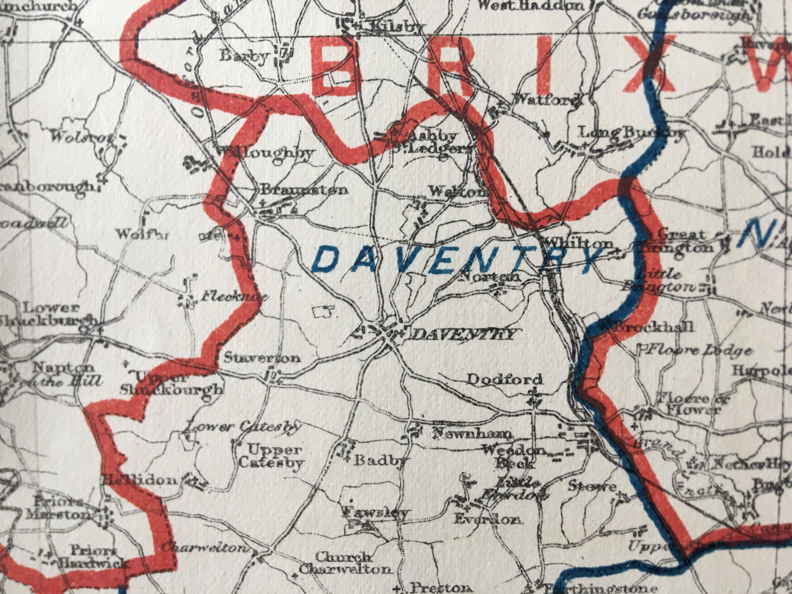Antique 139 Years-Old Scarce Map Northamptonshire 1885 Boundary Changes. - 8