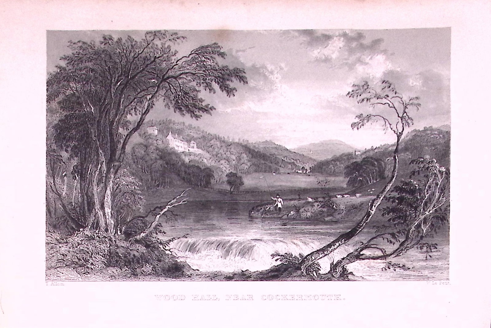 Wood Hall Cockermouth Cumbria Antique Steel Engraving-40-TR (1 of 2)