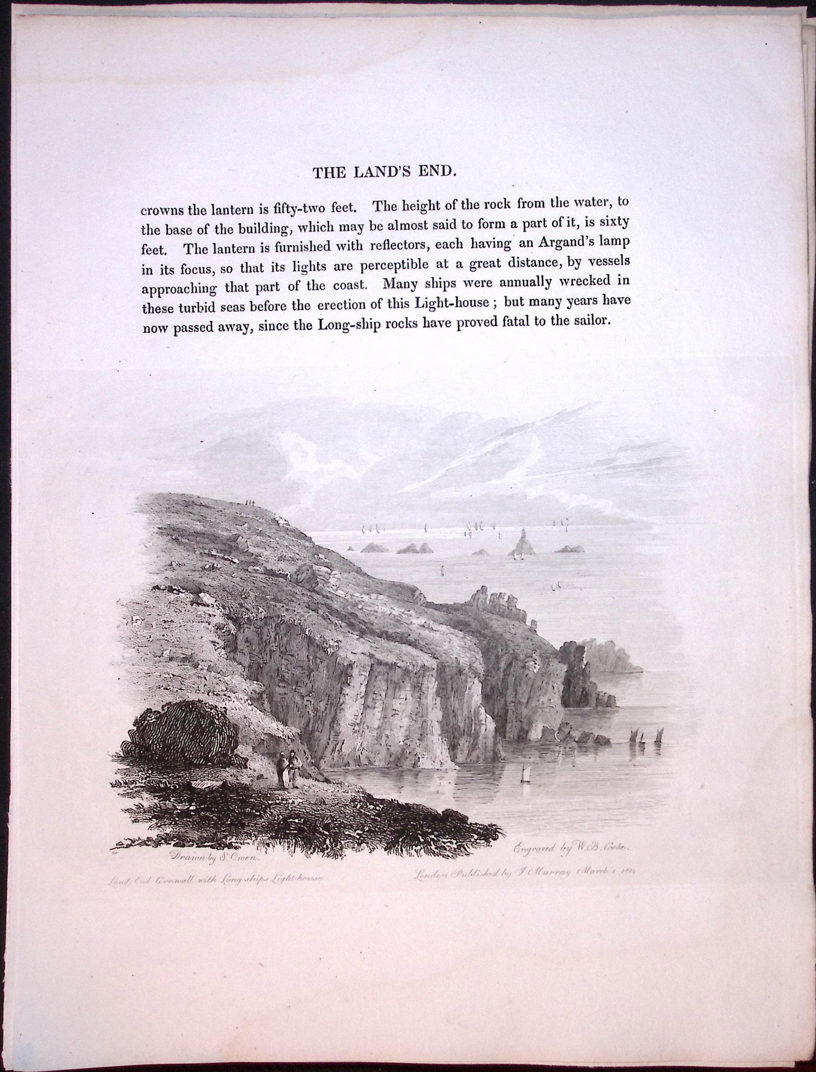 J.M.W Turner ""Cornwall Lands End” Views from a Southern Coast Rare Engraving-76 (1 of 1)