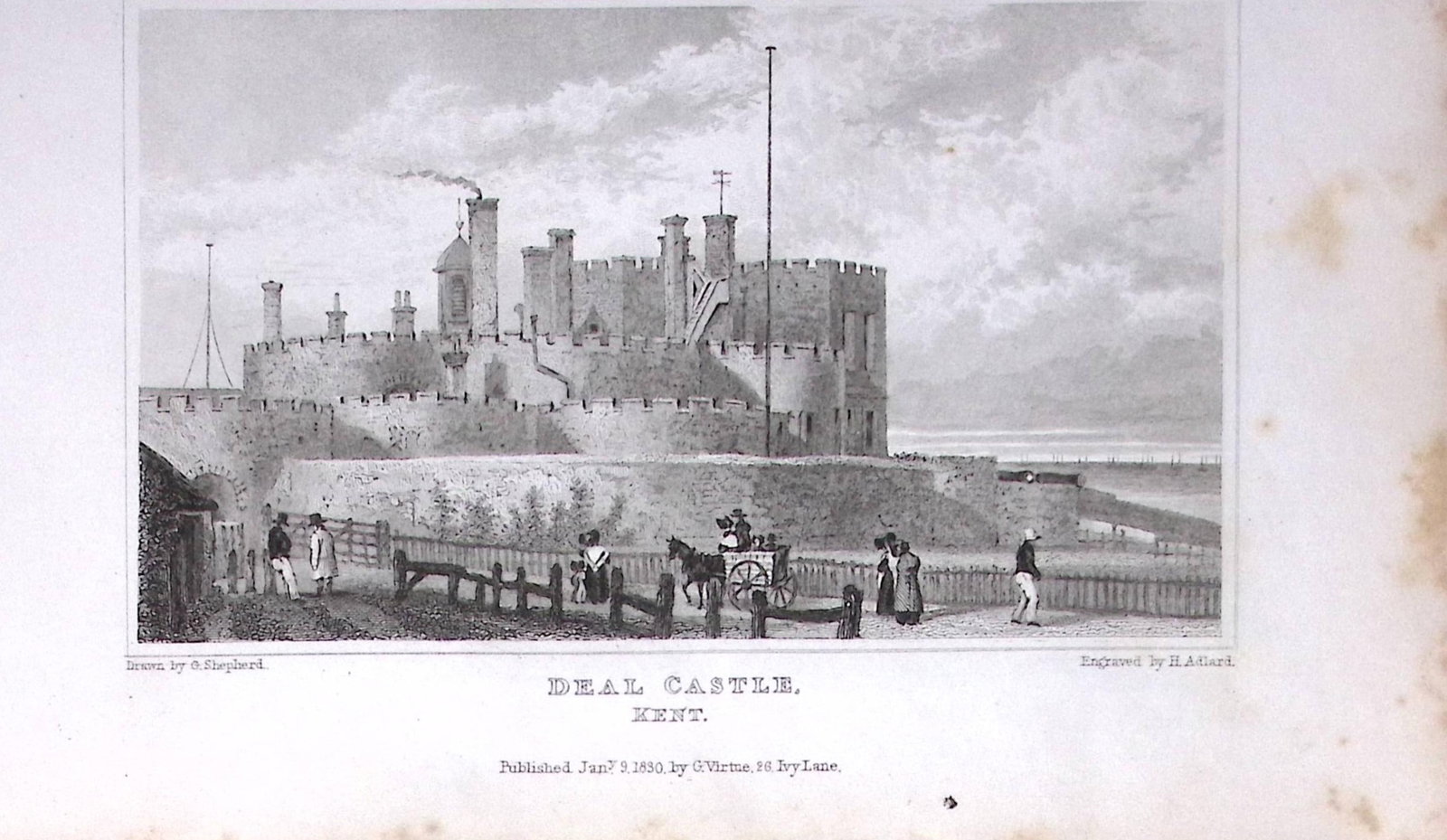 Deal Castle Kent 1829 Antique 197 Years-Old Steel Engraving-62: Title: Deal Castle Kent 1829 Antique 197 Years-Old Steel Engraving-62 Description: This Antique Print Was Removed from a 197-Year-Old Edition of. W. H. Ireland's Study of The History and
