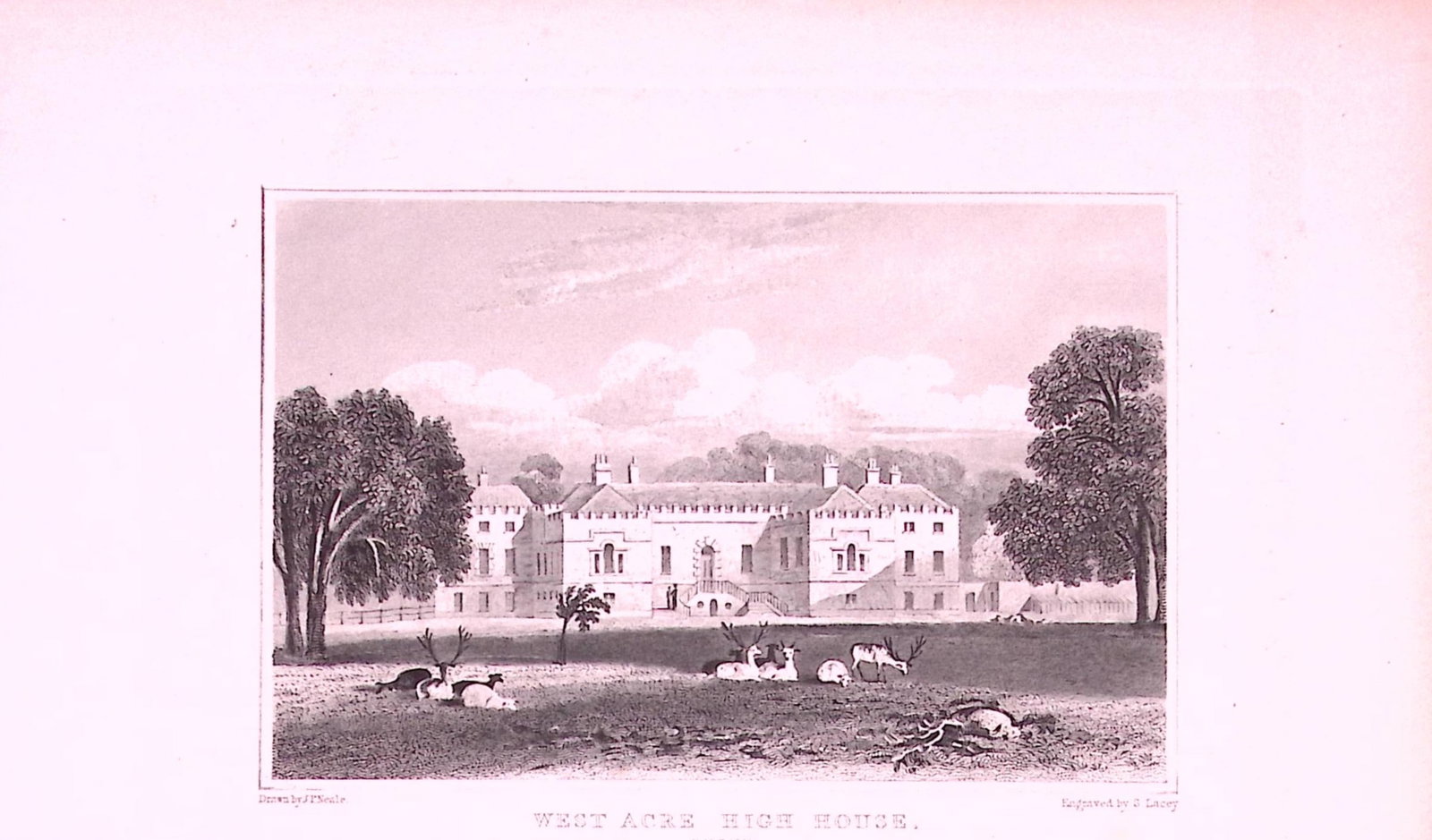West Acre High House Near Swaffham Norfolk Antique 197 Years-Old Engraving-15: Title: West Acre High House Near Swaffham Norfolk Antique 197 Years-Old Engraving-15 Description: This Antique Print Was Removed from a 134-Year-Old Edition of. Jones' Views of the Seats, Mansions,