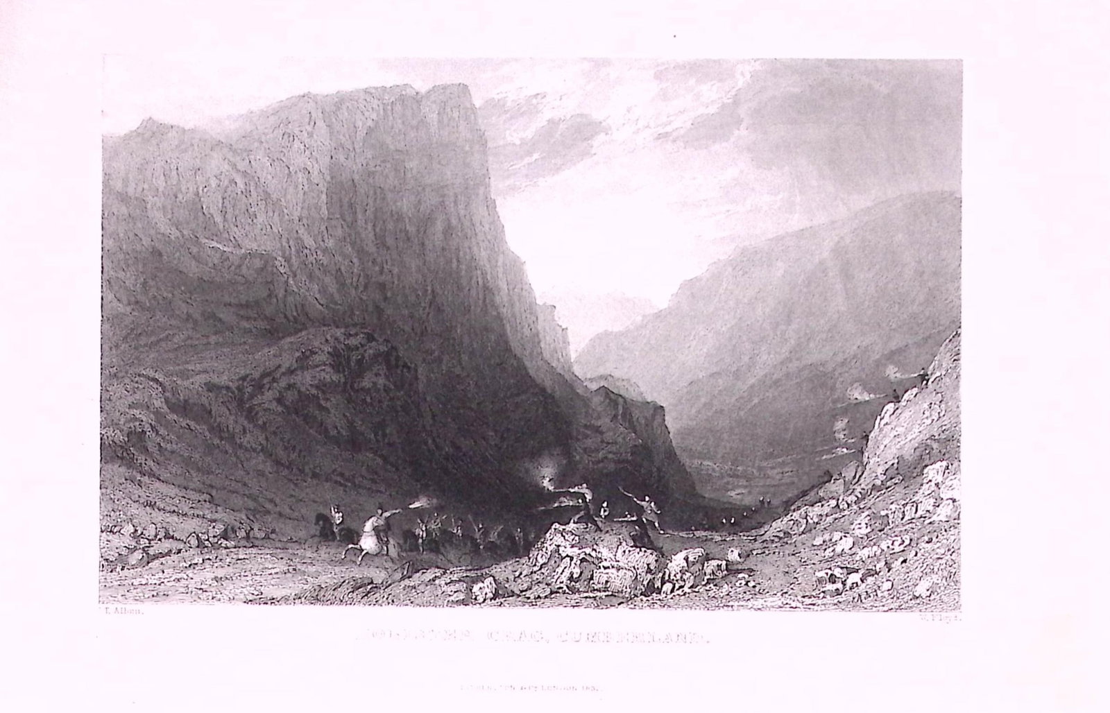Honister Crag Pass Lake District Antique Steel Engraving-44-TR: Title: Honister Crag Pass Lake District Antique Steel Engraving-44-TR Description: This Steel Engraved Print Has Been Removed from an Antique 1835 Edition of. Westmorland, Cumberland,