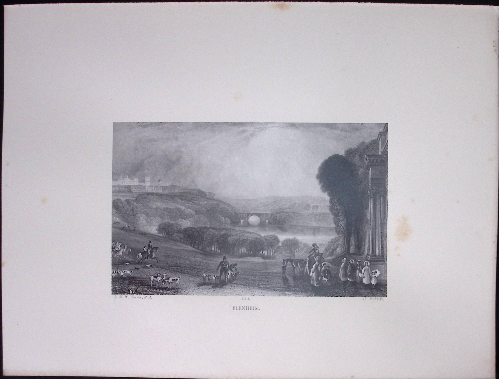 J.M.W Turner Rare “Blenheim House Woodstock” 1873 Picturesque Views in England-53: Title: J.M.W Turner Rare “Blenheim House Woodstock” 1873 Picturesque Views in England-53 Description: This Antique Print Was Removed from a 152 Years-Old Edition Of. J M W Turner's