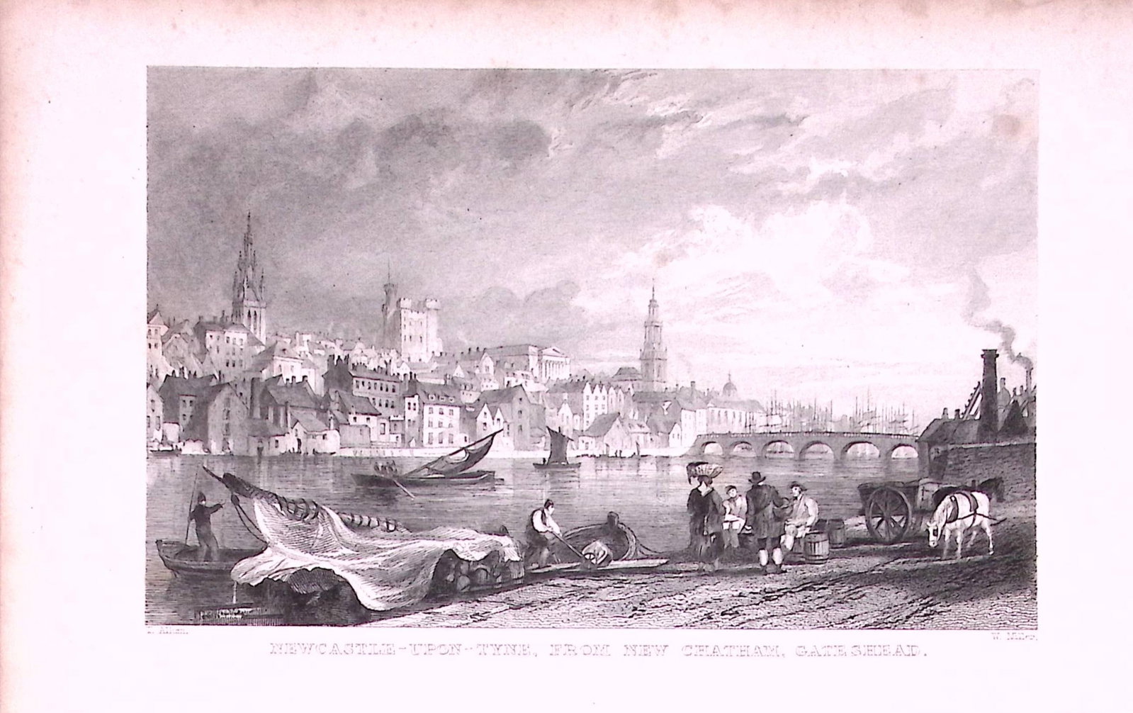 Newcastle Upon Tyne Chatham Gateshead 1835 Antique Steel Engraving-21-TR: Title: Newcastle Upon Tyne Chatham Gateshead 1835 Antique Steel Engraving-21-TR Description: This Steel Engraved Print Has Been Removed from an Antique 1835 Edition of. Westmorland, Cumbe