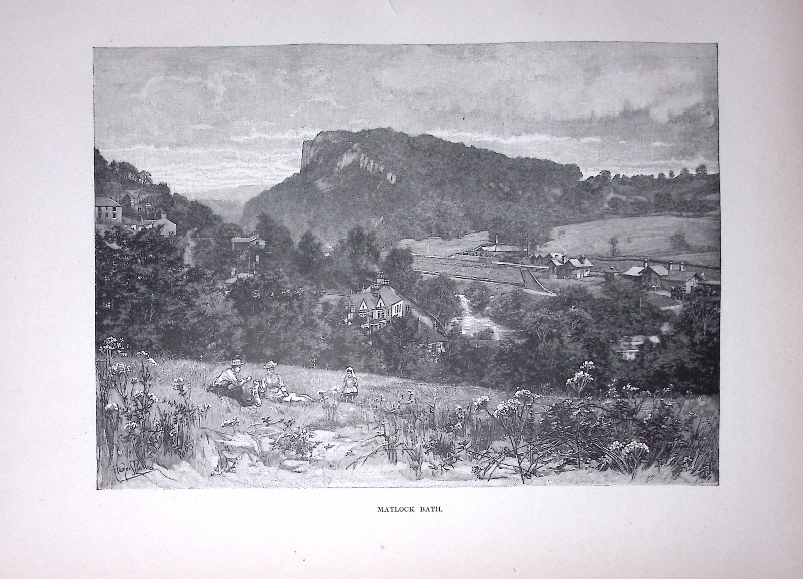 View of Matlock Bath Derbyshire Antique 134 Years-Old Illustration-9: Title: View of Matlock Bath Derbyshire Antique 134 Years-Old Illustration-9 Description: This Antique Print Was Removed from a 134-Year-Old Edition of. Rivers of Great Britain 1892 During the Reign