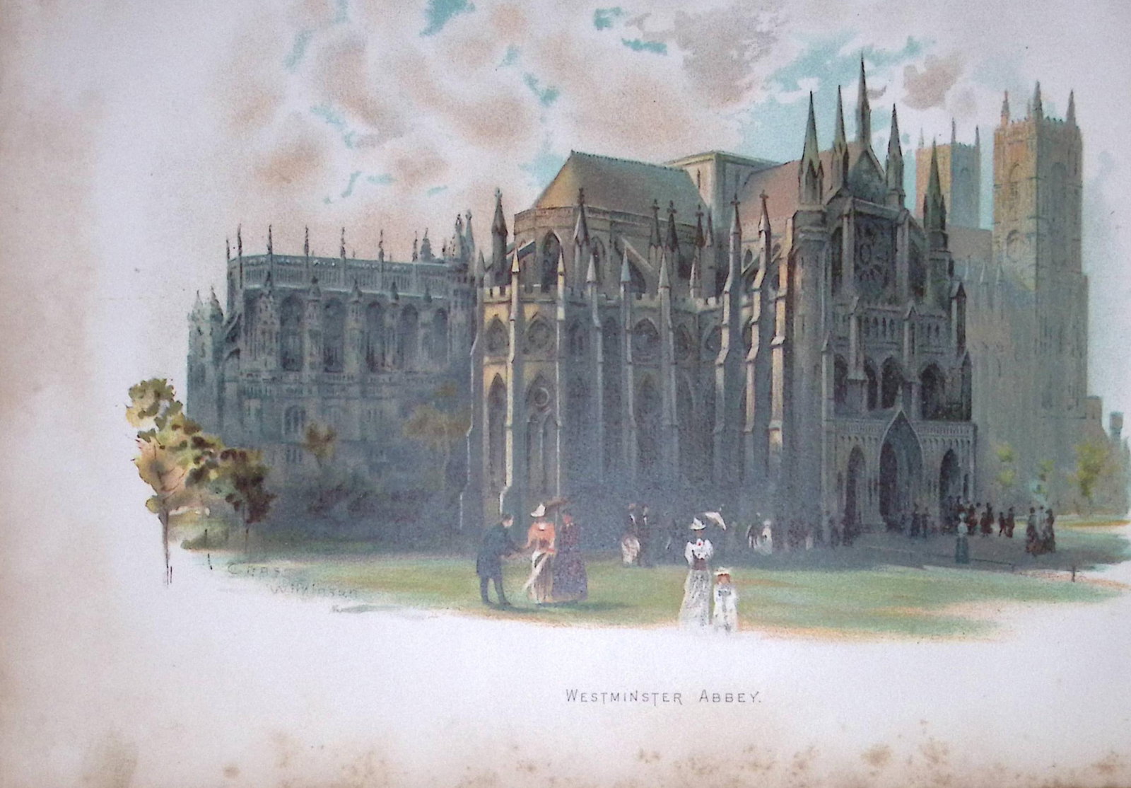 London Westminster Abbey Antique Coloured Chromolithograph 12-TR: Title: London Westminster Abbey Antique Coloured Chromolithograph 12-TR Description: This Antique Chromolithograph Has Been Removed from an Edition of. Cassells History of England Published by