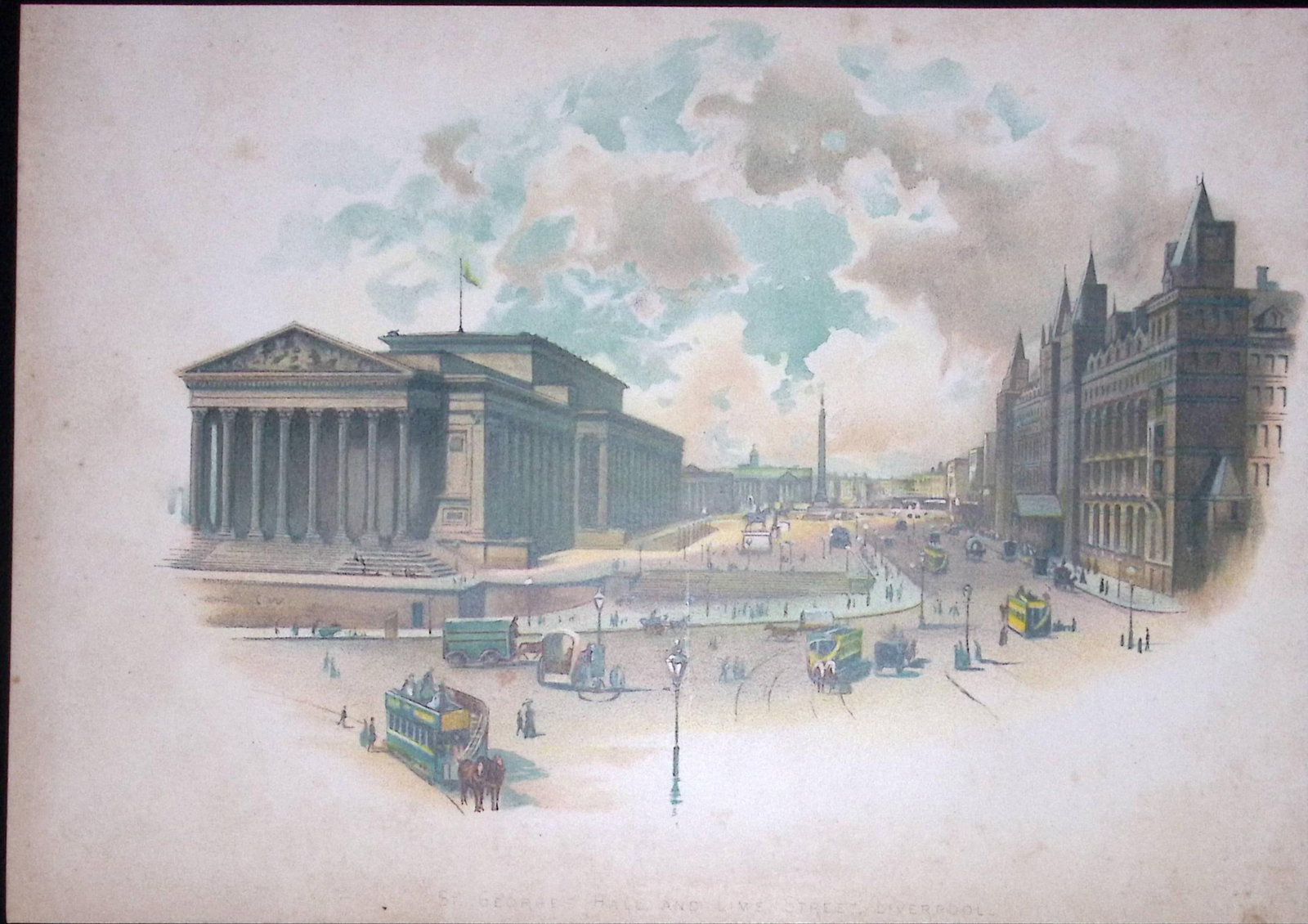 Liverpool St Georges & Lime Street Antique Chromolithograph 6-TR: Title: Liverpool St Georges & Lime Street Antique Chromolithograph 6-TR Description: This Antique Chromolithograph Has Been Removed from an Edition of. Cassells History of England Published