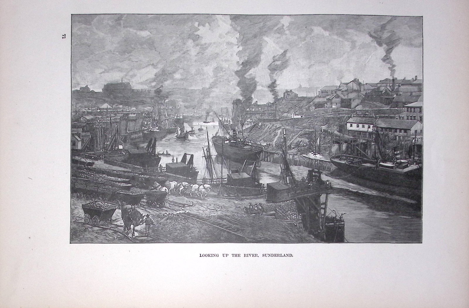 Sunderland The Harbour & Docks Antique 134 Years-Old Illustration-6 (1 of 2)