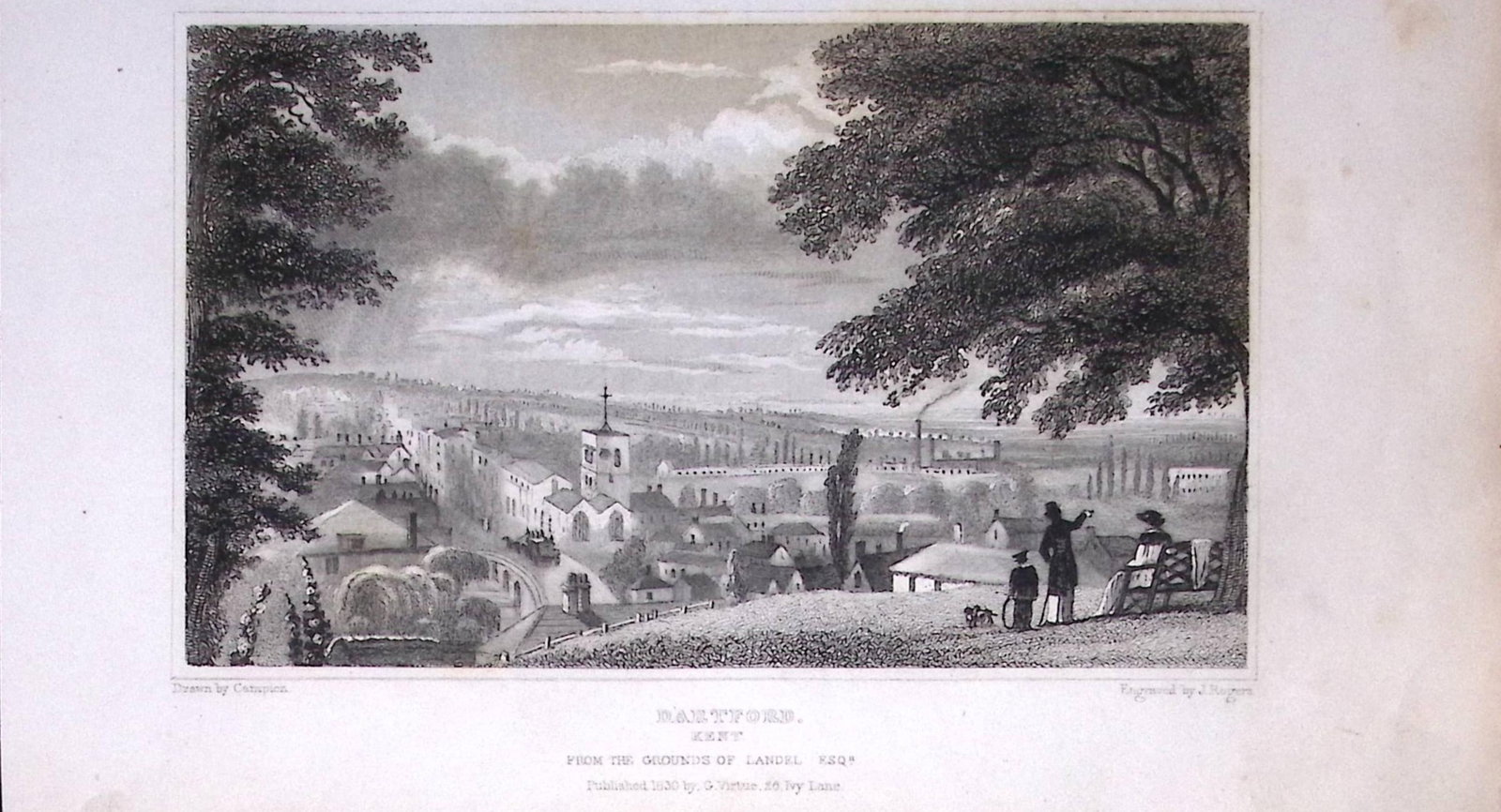 Dartford View of The Town Kent 1829 Antique 197 Years-Old Steel Engraving-30: Title: Dartford View of The Town Kent 1829 Antique 197 Years-Old Steel Engraving-30 Description: This Antique Print Was Removed from a 197-Year-Old Edition of. W. H. Ireland's Study of Th