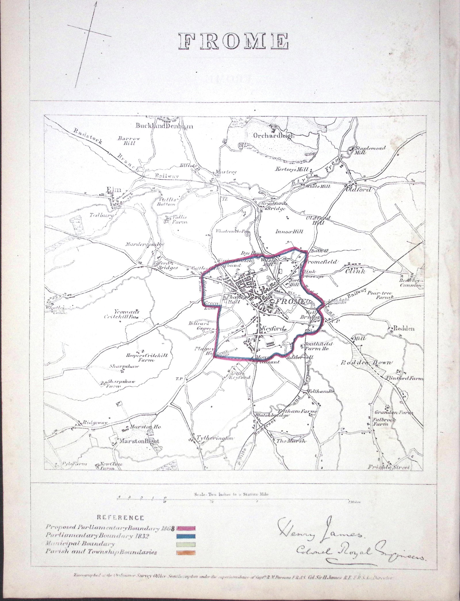 Frome Somerset Boundary Commission 157-Year-Old Coloured Antique Map.: Title: Frome Somerset Boundary Commission 157-Year-Old Coloured Antique Map. Description: Frome Somerset Boundary Commission 157-Year-Old Coloured Antique Map. Original Antique Lithograph Map Taken