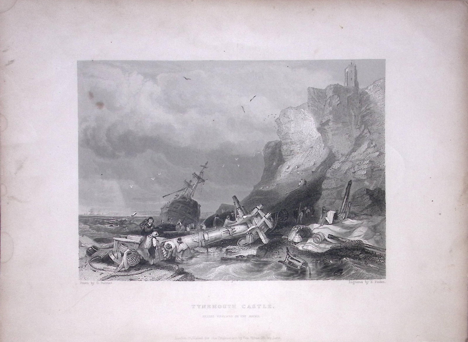 Tynemouth Castle WH Bartlett 1842 Antique Steel Engraving-1-TR: Title: Tynemouth Castle WH Bartlett 1842 Antique Steel Engraving-1-TR Description: This Steel Engraved Print Has Been Removed from an Antique 1842 Edition of. Finden’s The Ports, Harbours