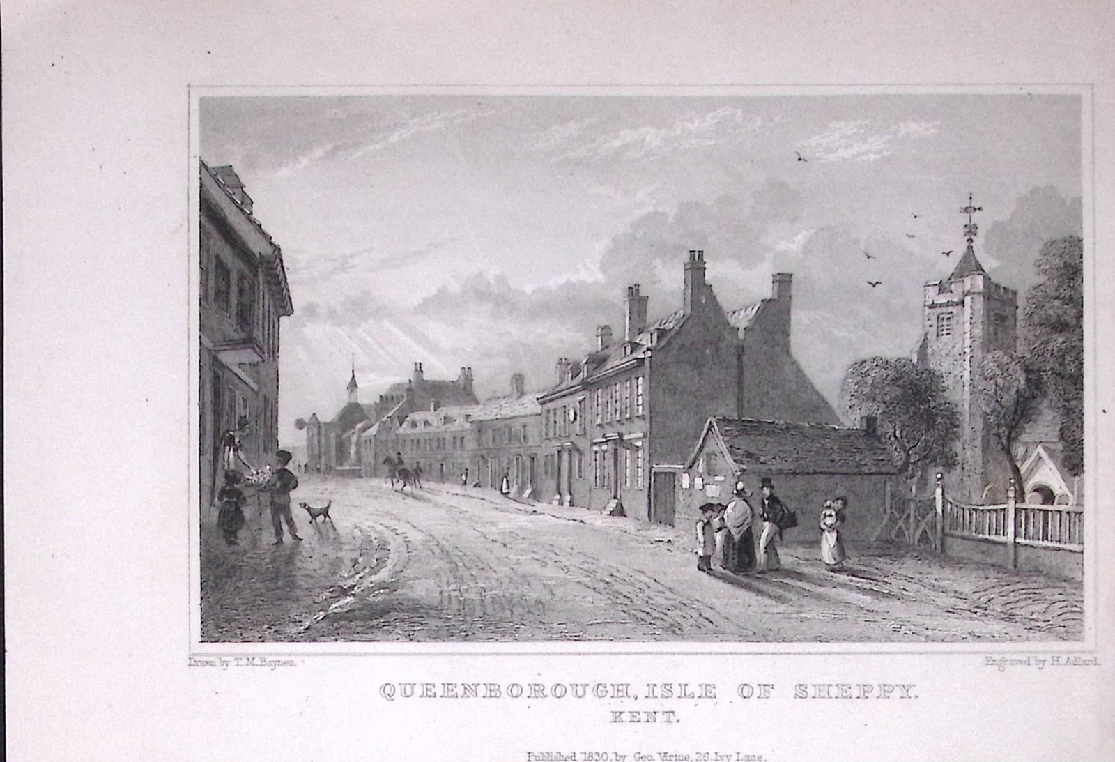 Queensborough Isle of Sheppey Kent 1829 Antique 197 Years-Old Steel Engraving-50: Title: Queensborough Isle of Sheppey Kent 1829 Antique 197 Years-Old Steel Engraving-50 Description: This Antique Print Was Removed from a 197-Year-Old Edition of. W. H. Ireland's Study o