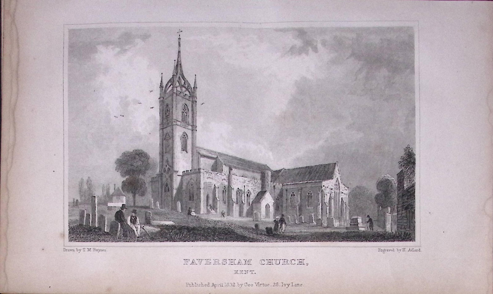 Faversham Church Kent 1829 Antique 197 Years-Old Steel Engraving-43: Title: Faversham Church Kent 1829 Antique 197 Years-Old Steel Engraving-43 Description: This Antique Print Was Removed from a 197-Year-Old Edition of. W. H. Ireland's Study of The History