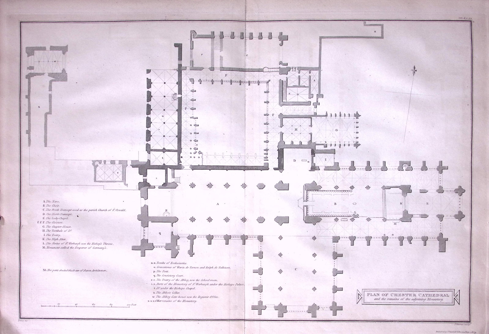 Plan of Chester Cathedral Antique 216-Year-Old Large Copperplate- 24-TR: Title: Plan of Chester Cathedral Antique 216-Year-Old Large Copperplate- 24-TR Description: Plan of Chester Cathedral Antique 216-Year-Old Large Copperplate- 24-TR This Antique Copperplate Print Has