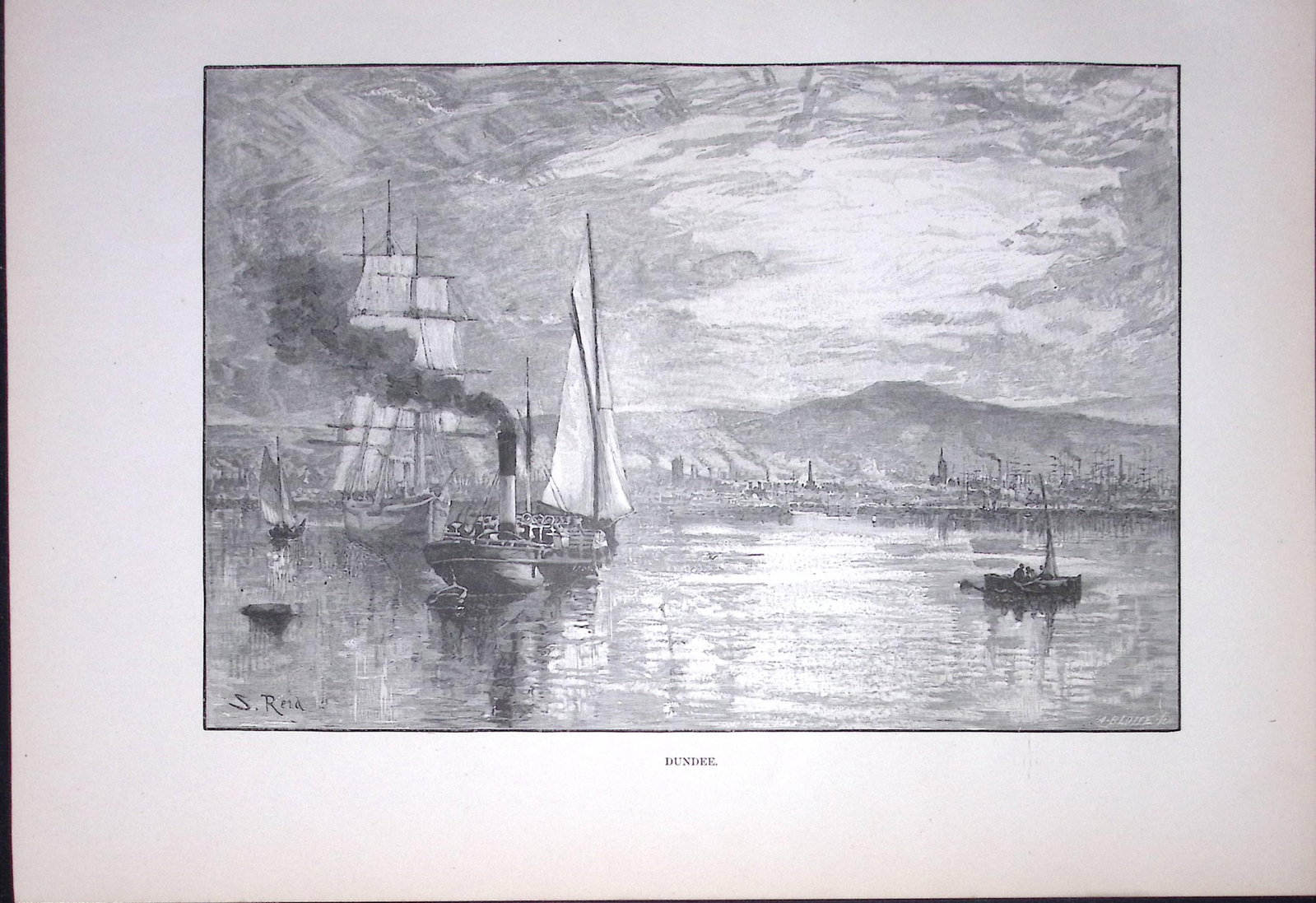 Scotland View of Dundee City Antique 134 Years-Old Illustration-12: Title: Scotland View of Dundee City Antique 134 Years-Old Illustration-12 Description: This Antique Print Was Removed from a 134-Year-Old Edition of. Rivers of Great Britain 1892 During the Reign of