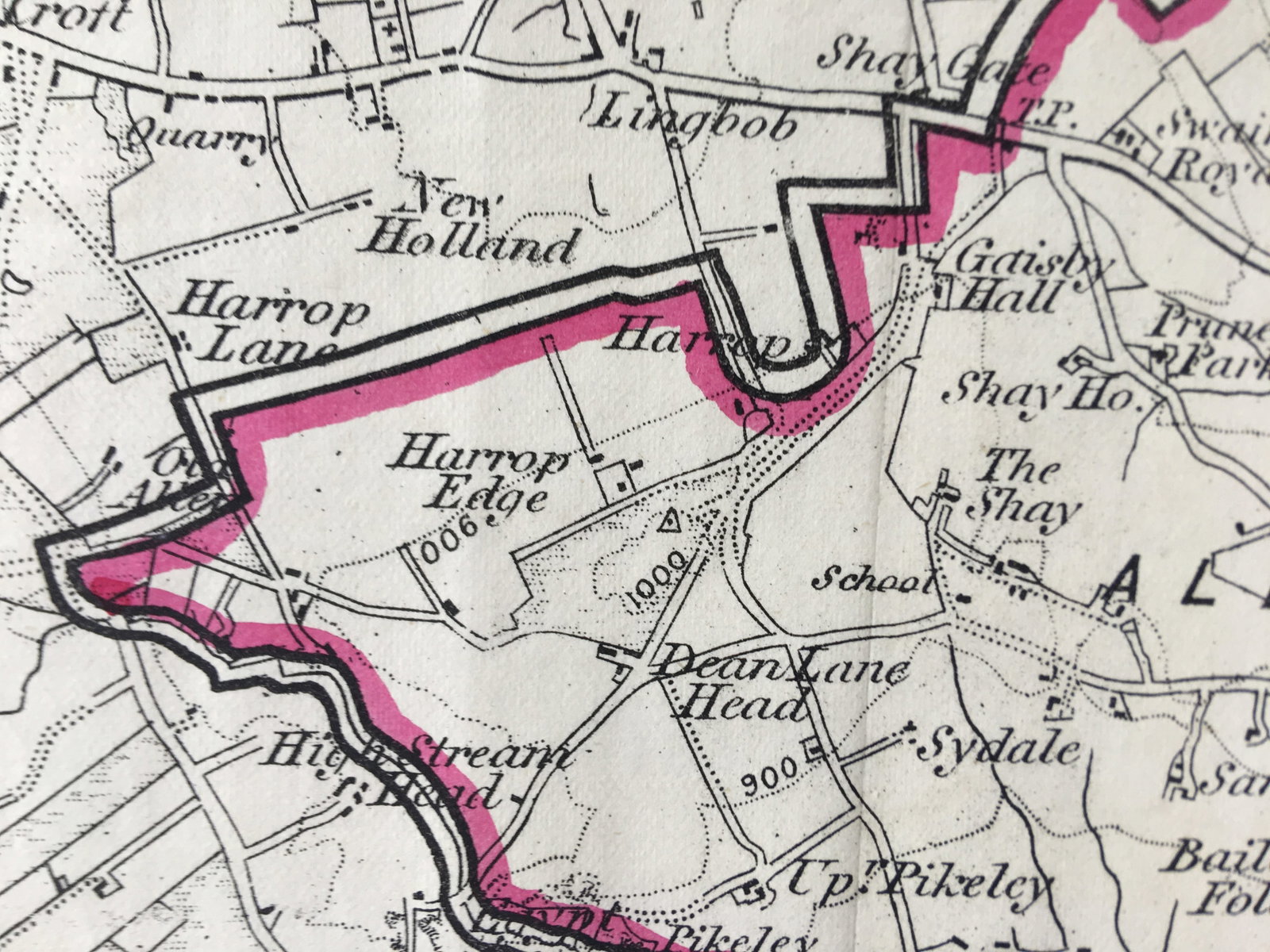 Antique 139 Years-Old Scarce Map City of Bradford 1885 Boundary Changes. - 6