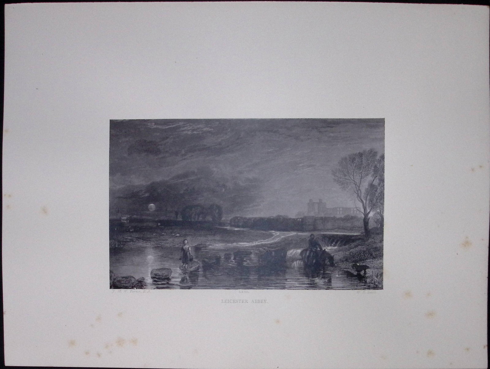 J.M.W Turner Rare “Leicester Abbey” 1873 Picturesque Views in England-32: Title: J.M.W Turner Rare “Leicester Abbey” 1873 Picturesque Views in England-32 Description: This Antique Print Was Removed from a 152 Years-Old Edition Of. J M W Turner's Pictures