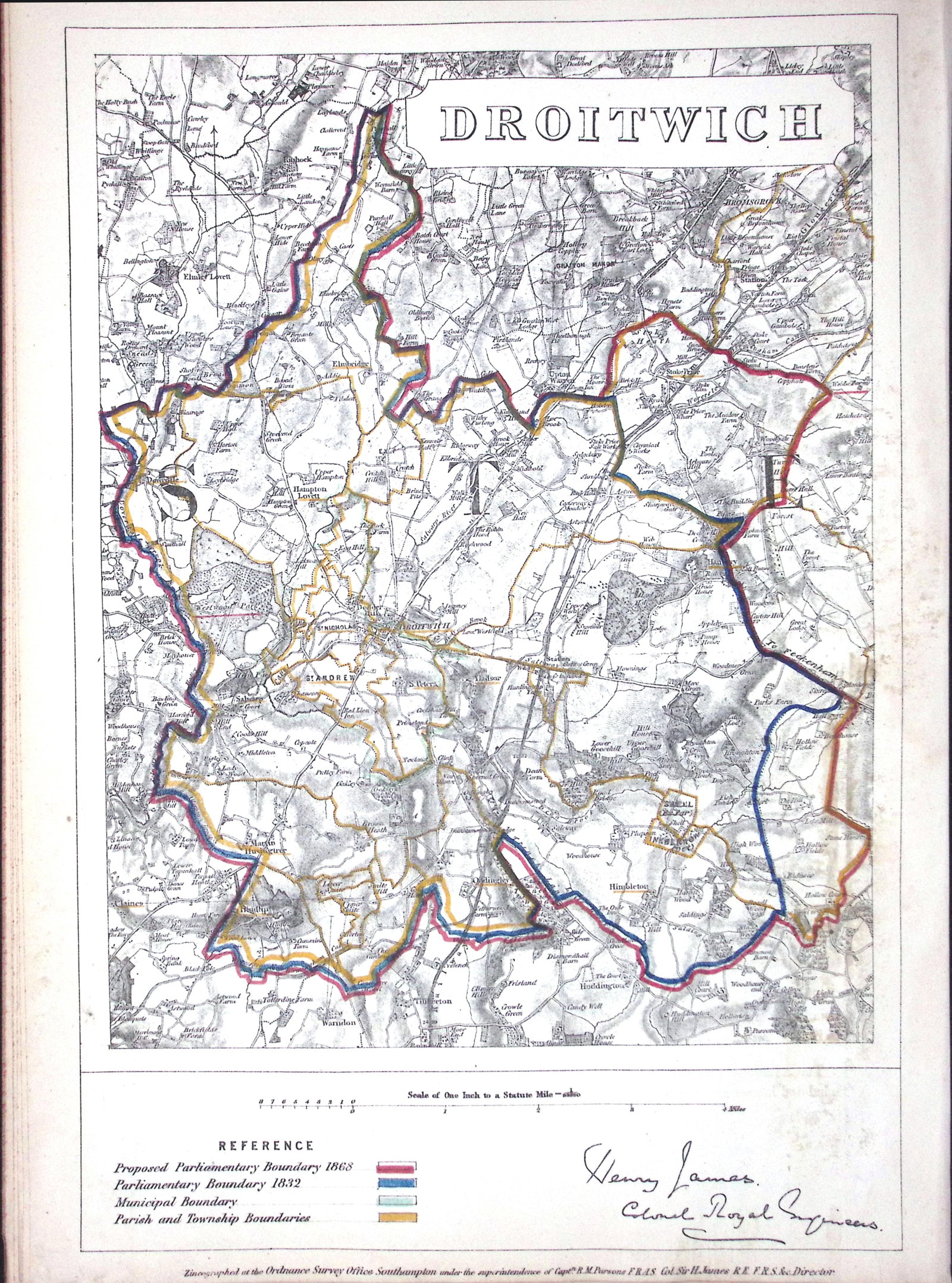 Droitwich Midlands Boundary Commission 157-Year-Old Coloured Antique Map.: Title: Droitwich Midlands Boundary Commission 157-Year-Old Coloured Antique Map. Description: Droitwich Midlands Boundary Commission 157-Year-Old Coloured Antique Map. Original Antique Lithogra