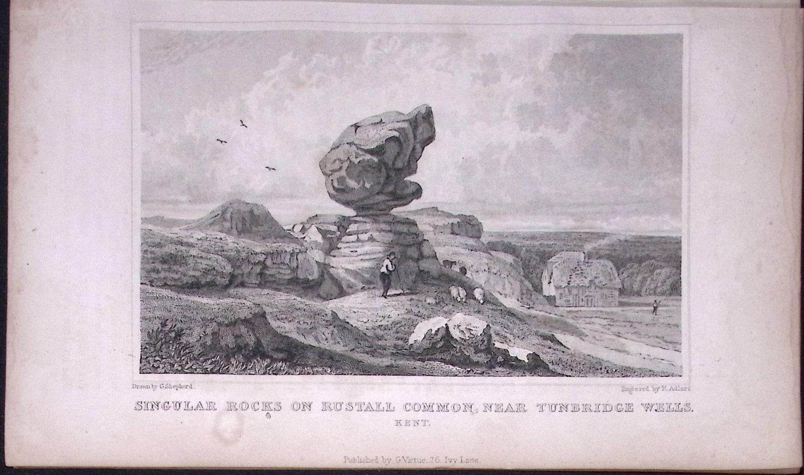 Tunbridge Wells Singular Rocks Kent 1829 Antique 197 Years-Old Steel Engraving-22: Title: Tunbridge Wells Singular Rocks Kent 1829 Antique 197 Years-Old Steel Engraving-22 Description: This Antique Print Was Removed from a 197-Year-Old Edition of. W. H. Ireland's Study of The