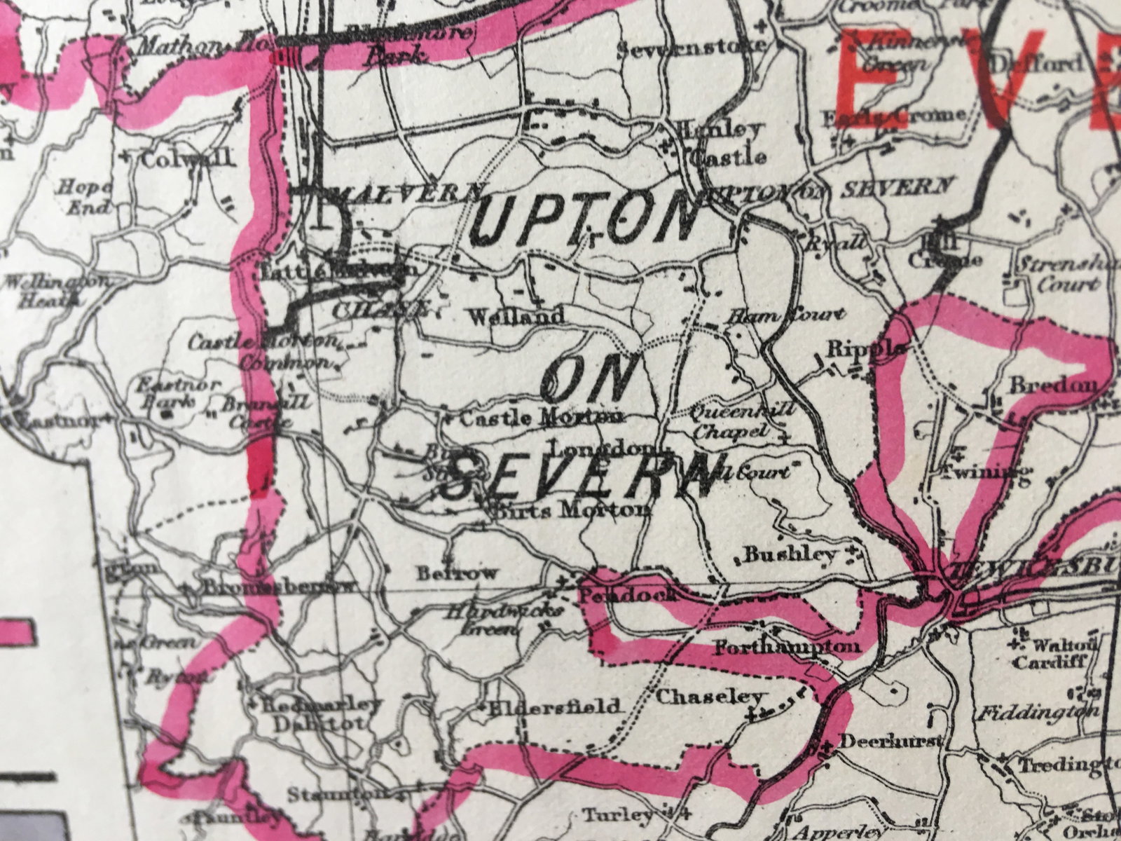 Antique 139 Years-Old Scarce Map Worcestershire 1885 Boundary Changes. - 6