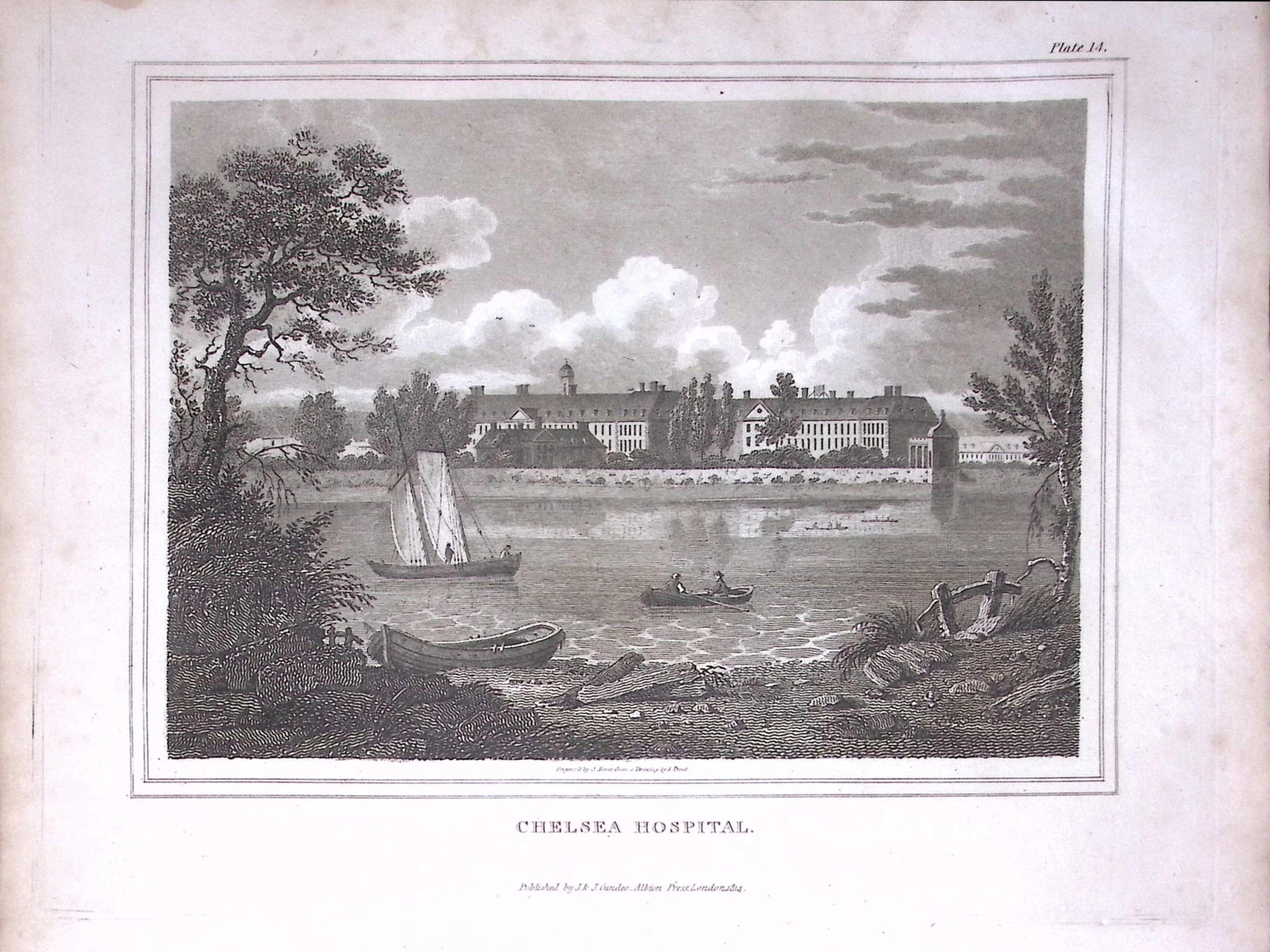 London Chelsea Hospital 176 Years-Old Antique Engraving-2-TR: Title: London Chelsea Hospital 176 Years-Old Antique Engraving-2-TR Description: London Greenwich Hospital 176 Years-Old Antique Engraving-1-TR This Antique Engraving Has Been Removed